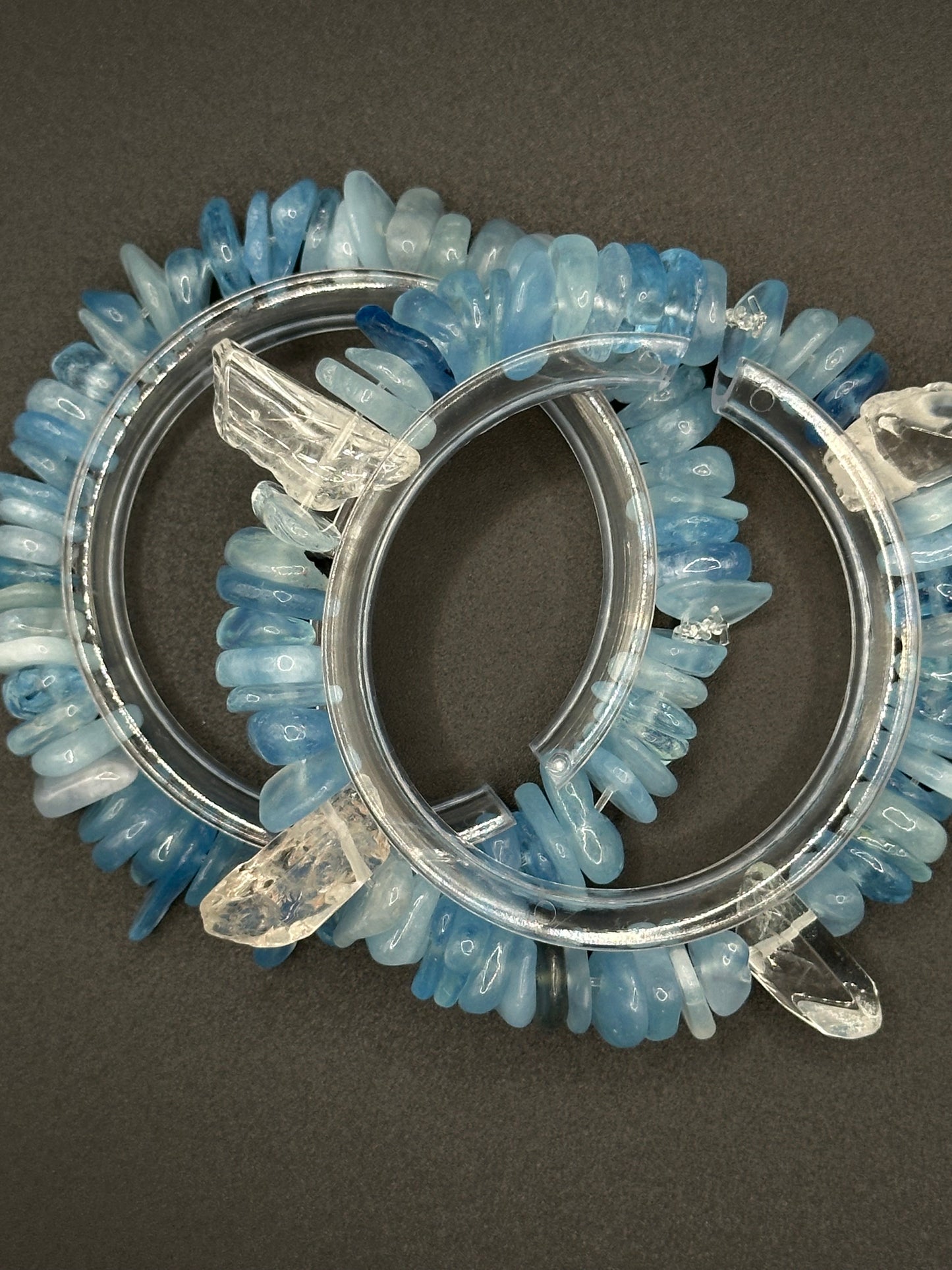 Chunky Aquamarine Bracelets (Pair)