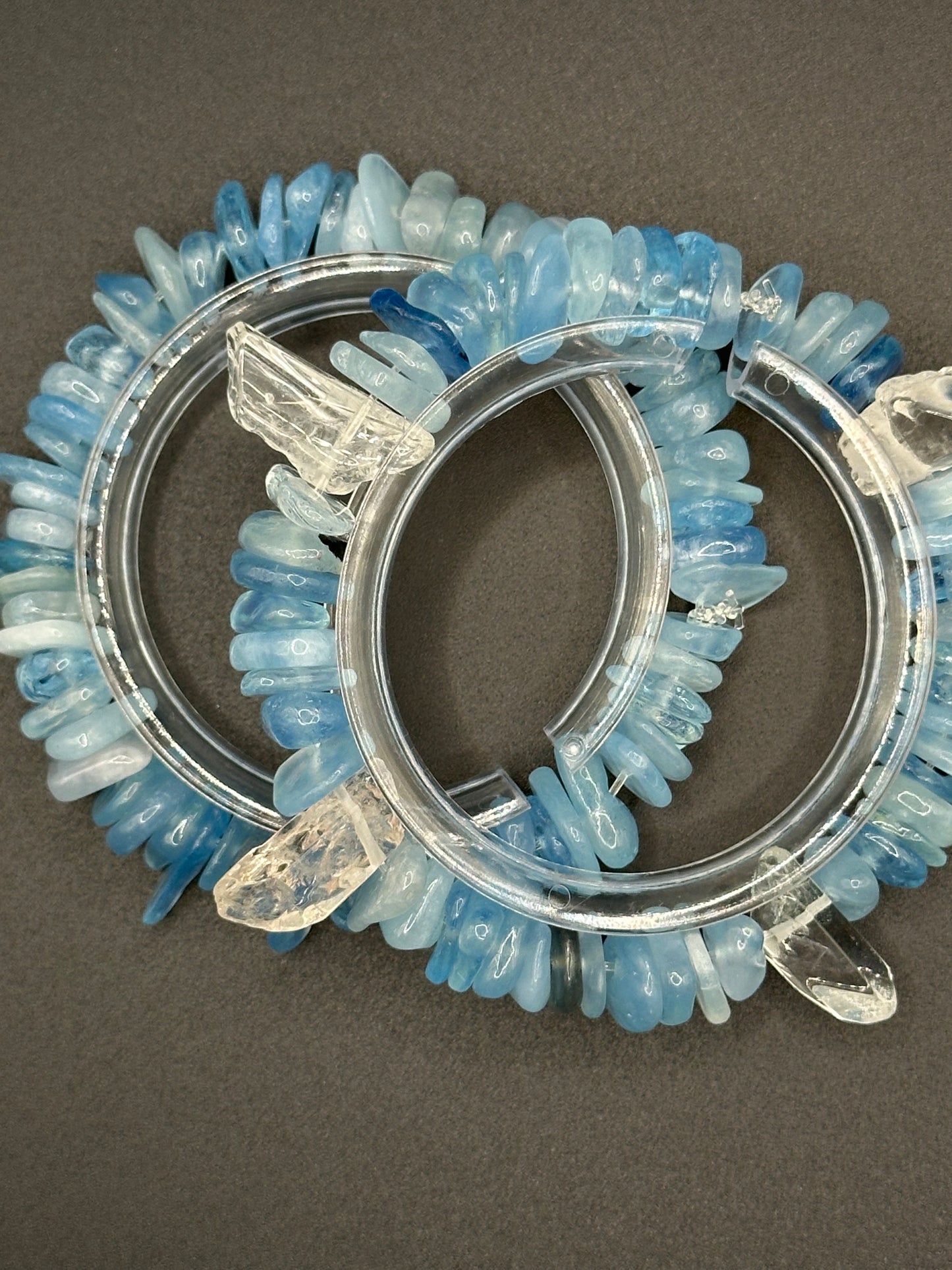 Chunky Aquamarine Bracelets (Pair)