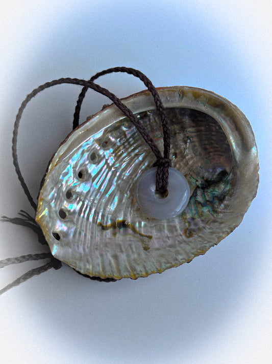 Grey Agate W/ Brown Braided Hemp Chord