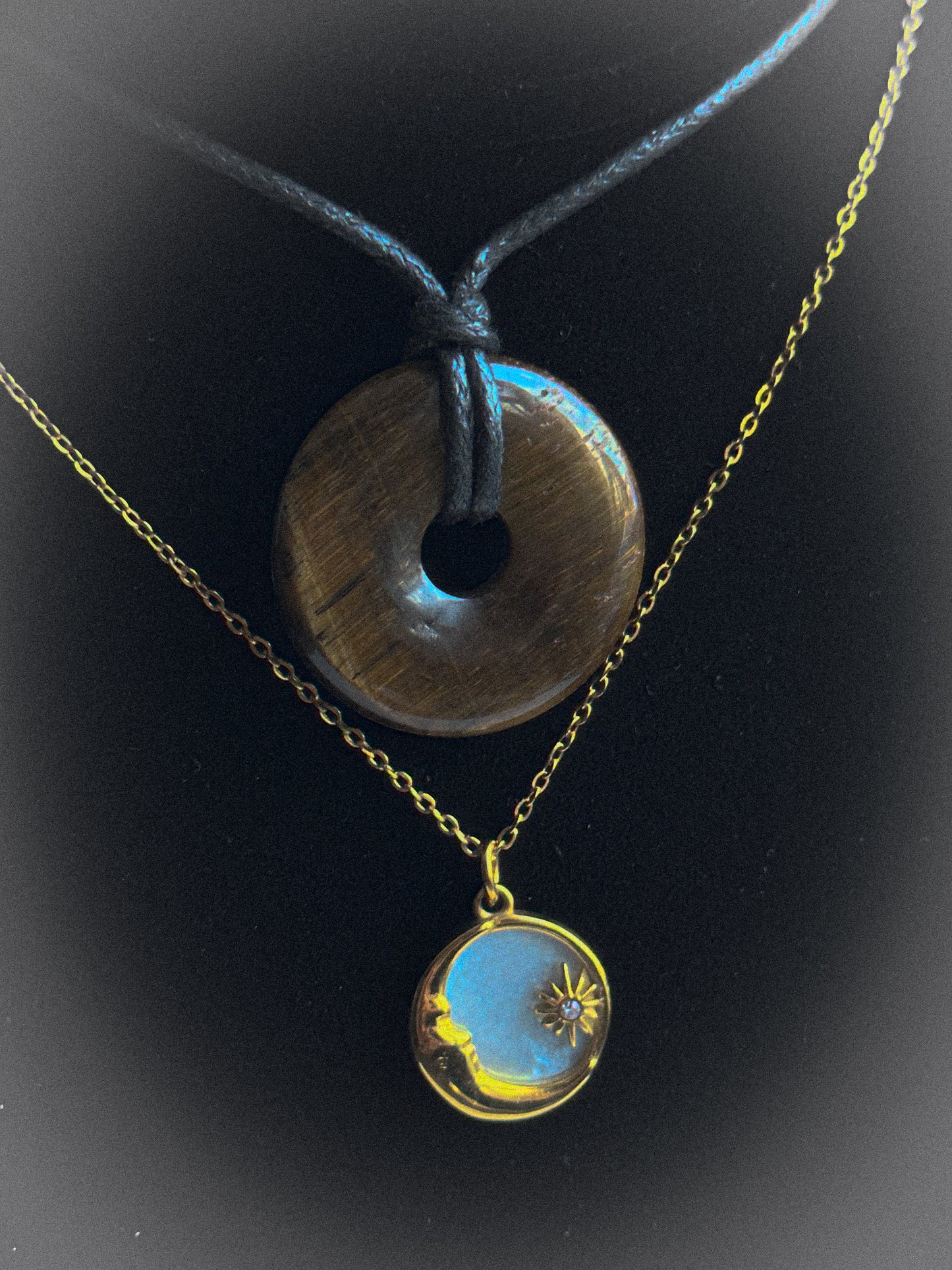 Tiger Eye / Sun&Moon Necklace SET