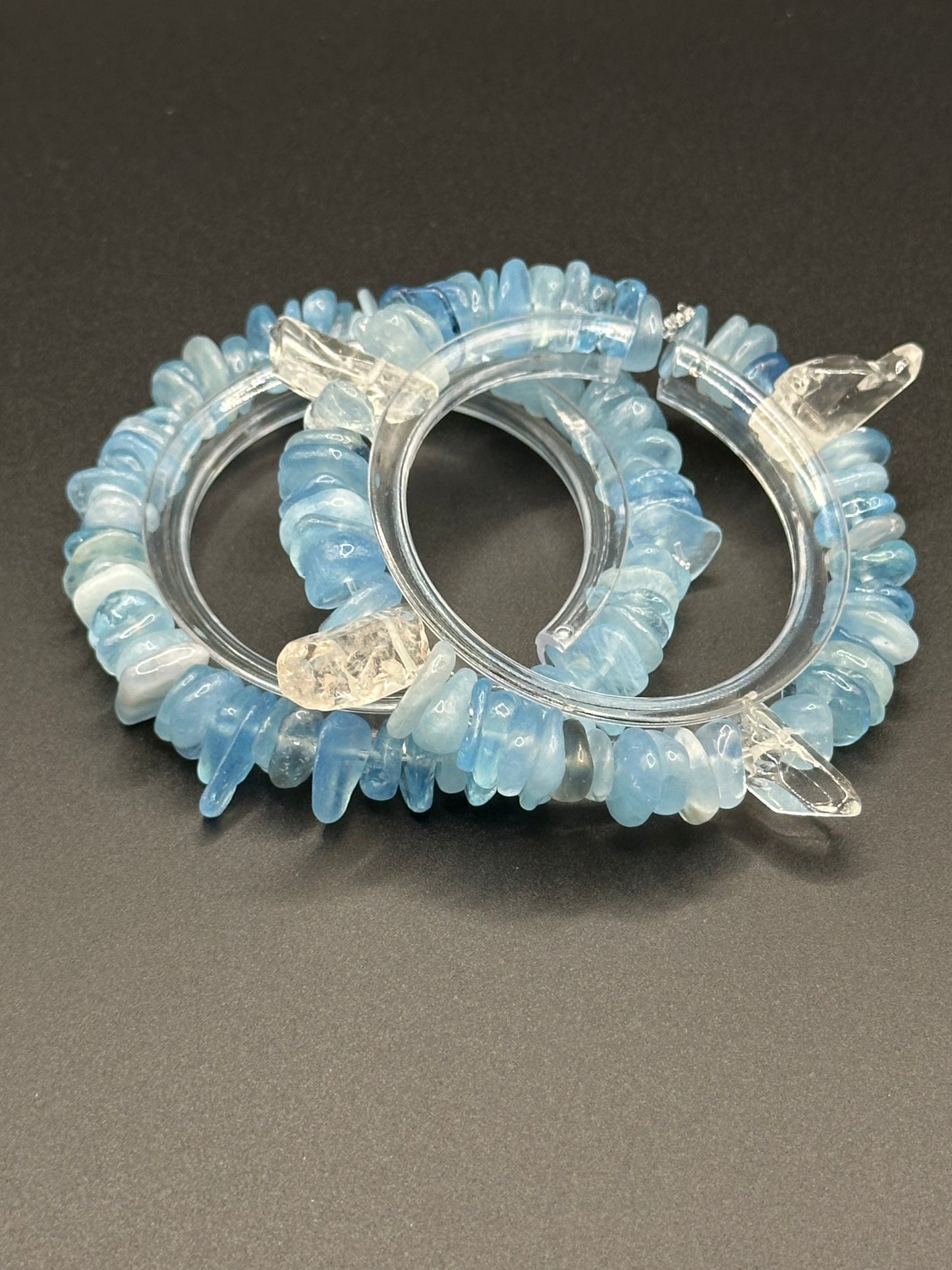 Chunky Aquamarine Bracelets (Pair)