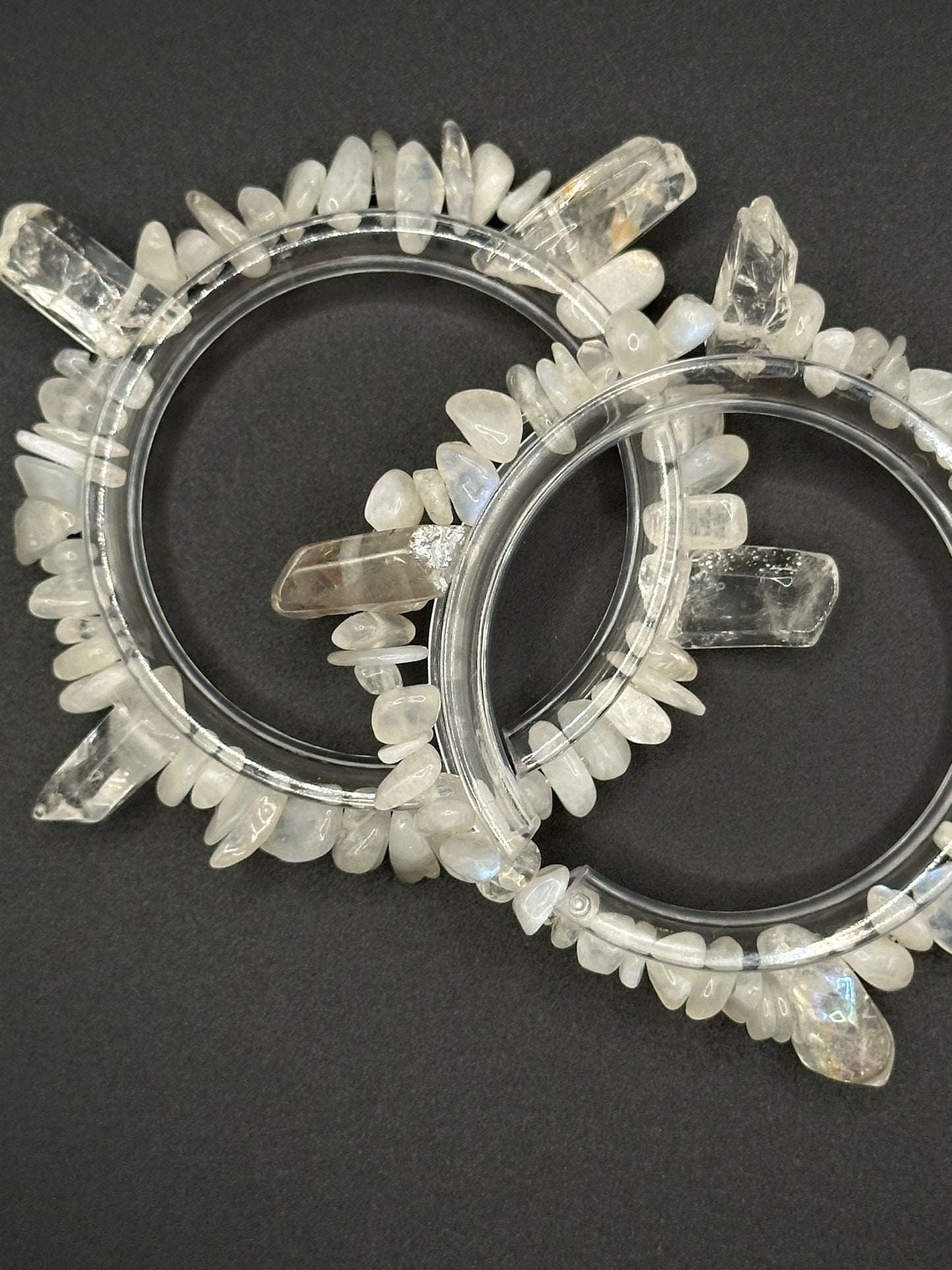 Moonstone W / Crystal Points