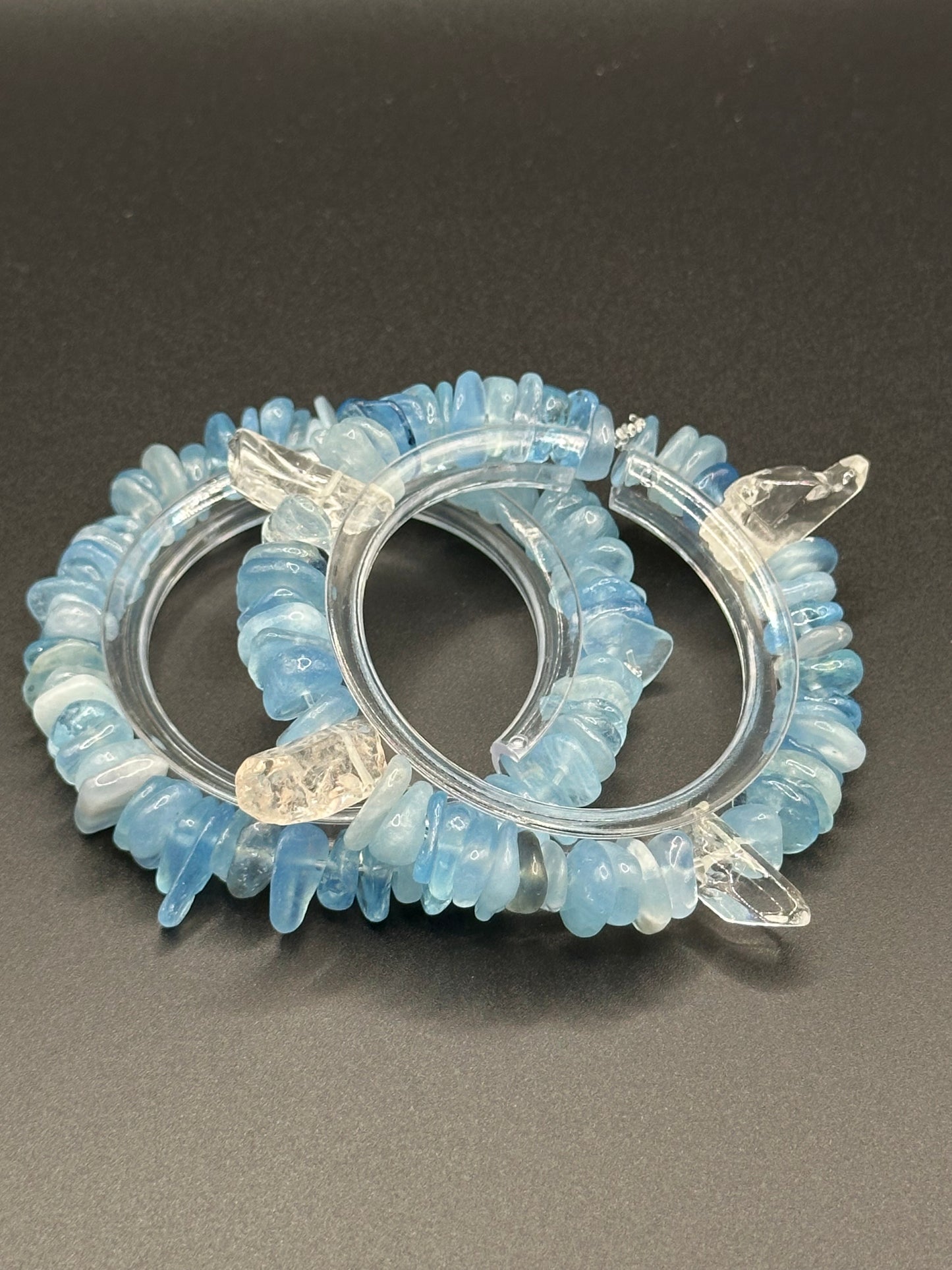 Chunky Aquamarine Bracelets (Pair)