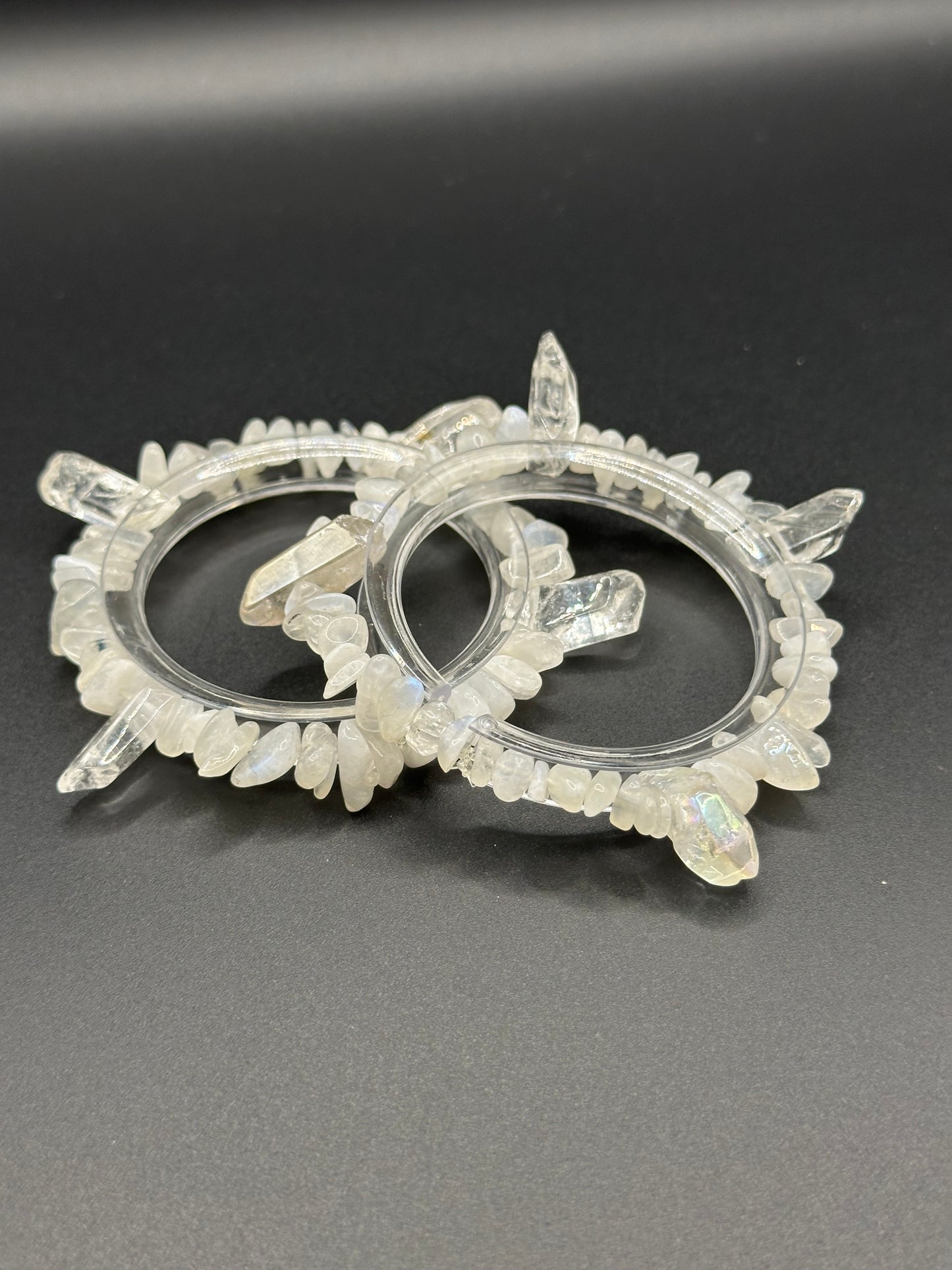 Moonstone W / Crystal Points