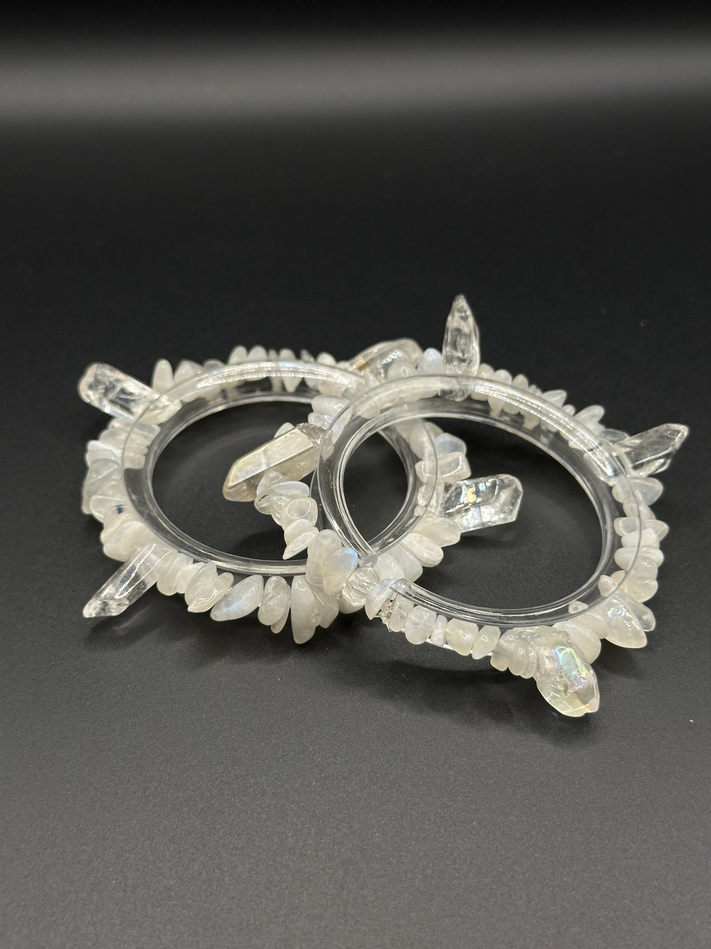 Moonstone W / Crystal Points