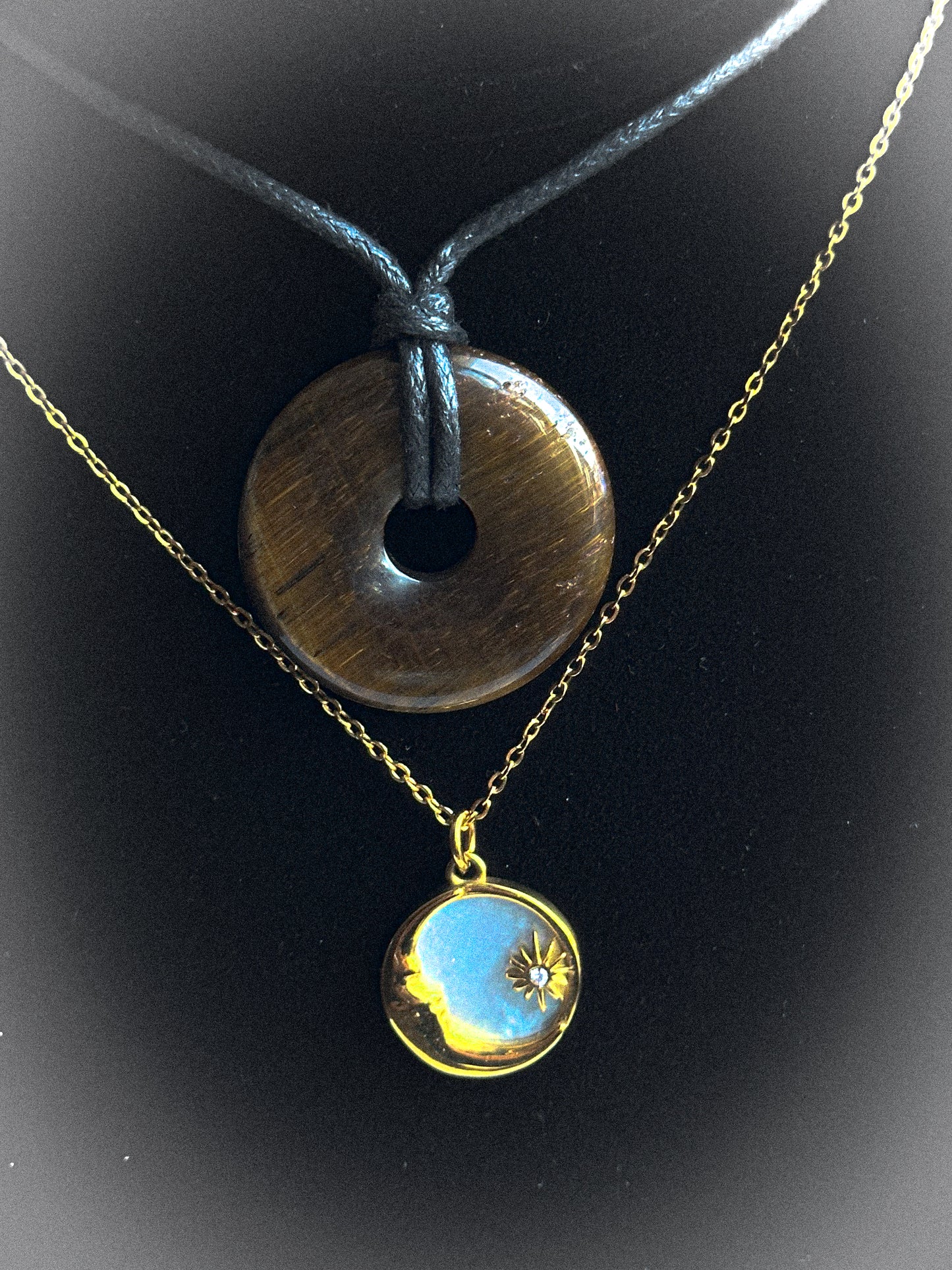 Tiger Eye / Sun&Moon Necklace SET