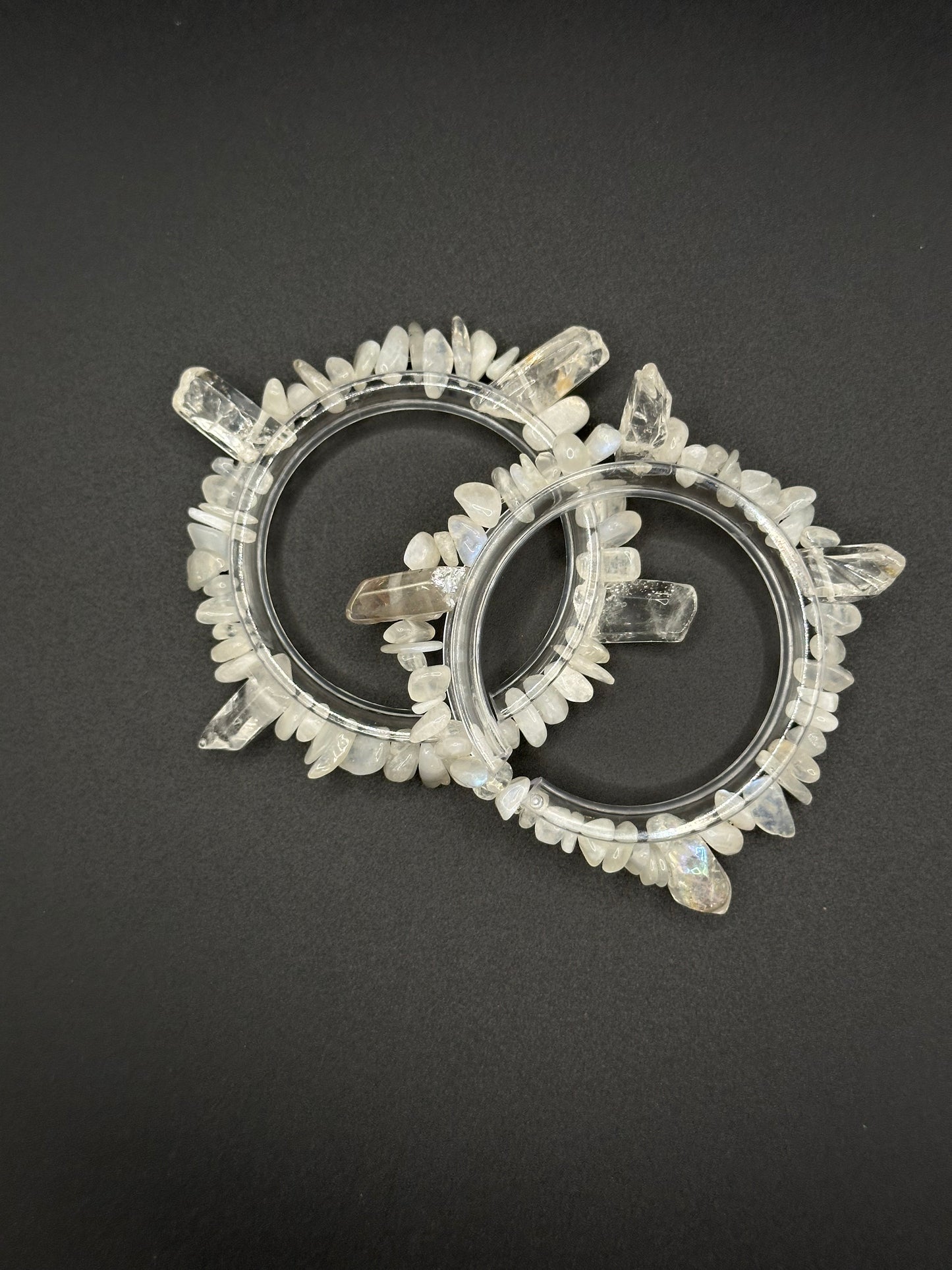 Moonstone W / Crystal Points