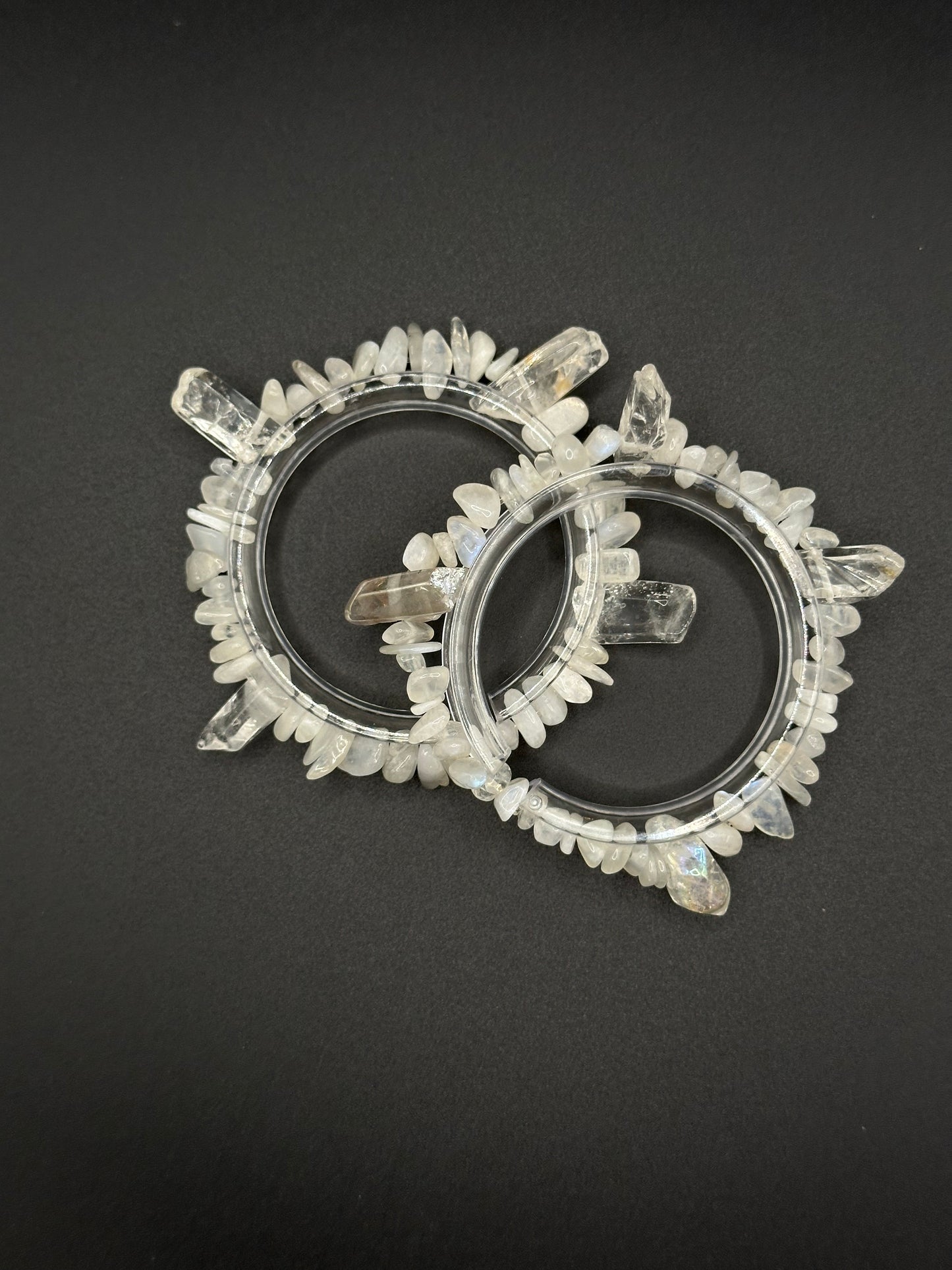 Moonstone W / Crystal Points