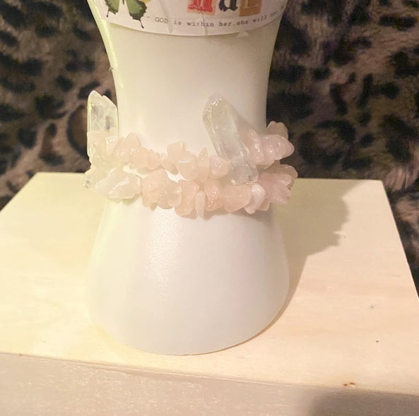 Rose Quartz W/ Crystals (Bracelet)