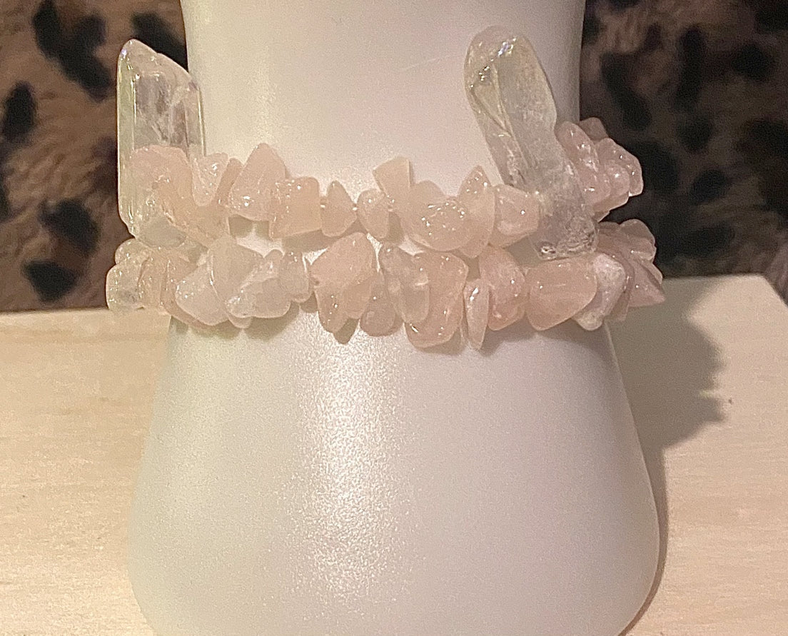 Rose Quartz W/ Crystals (Bracelet)