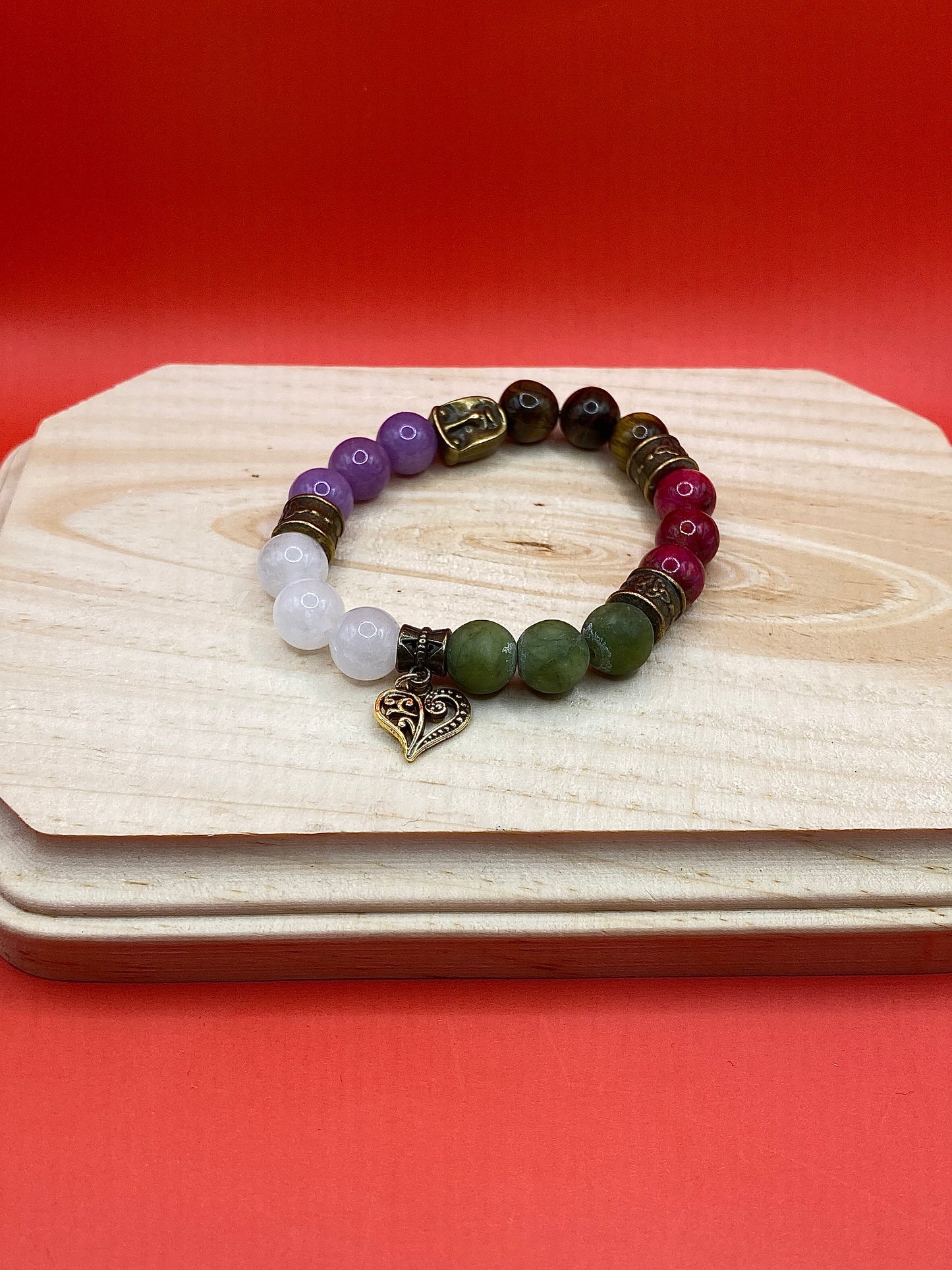 Rustic Multi- Crystal Heart