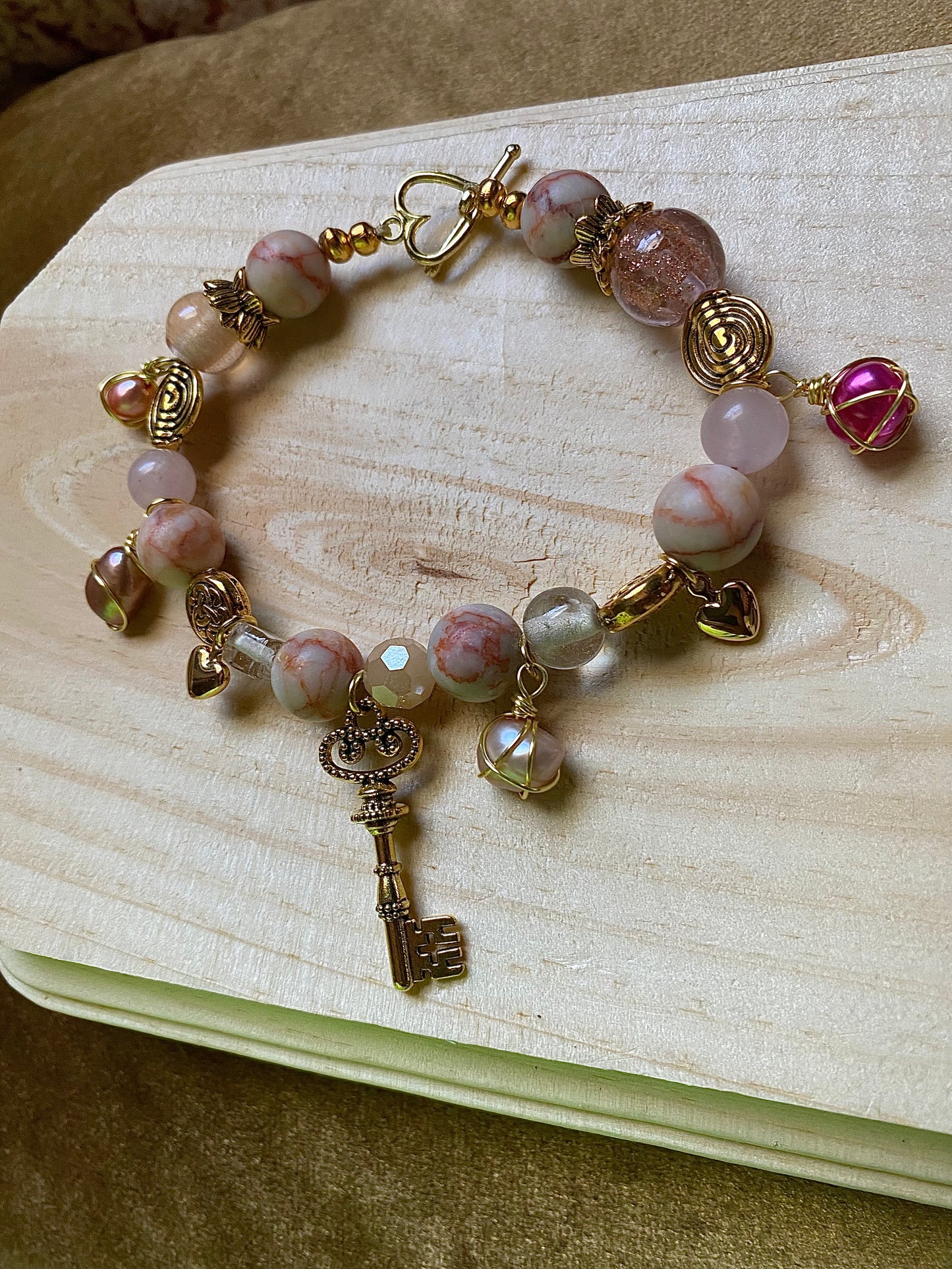 Pink Key W/ Freshwater Pearls