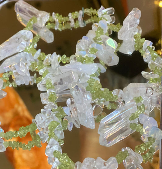 Opal & (Green) Peridot W/ opal crystal