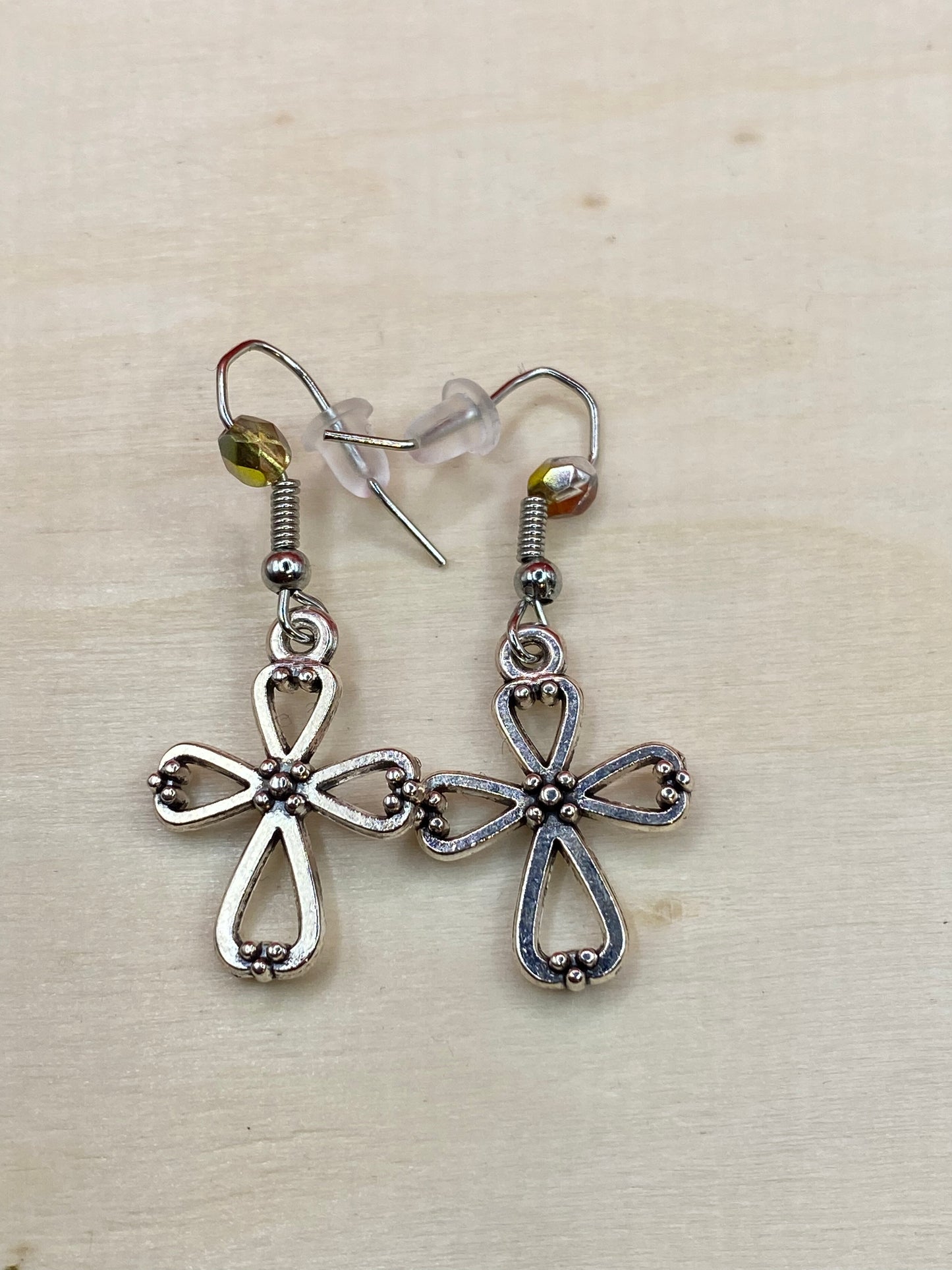 Silver Cross W/ Bead