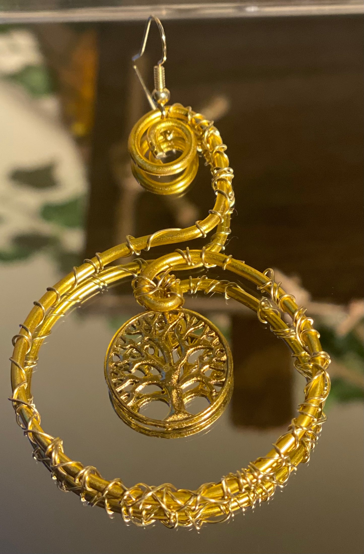 Gold ~ Tree of Life Hoops