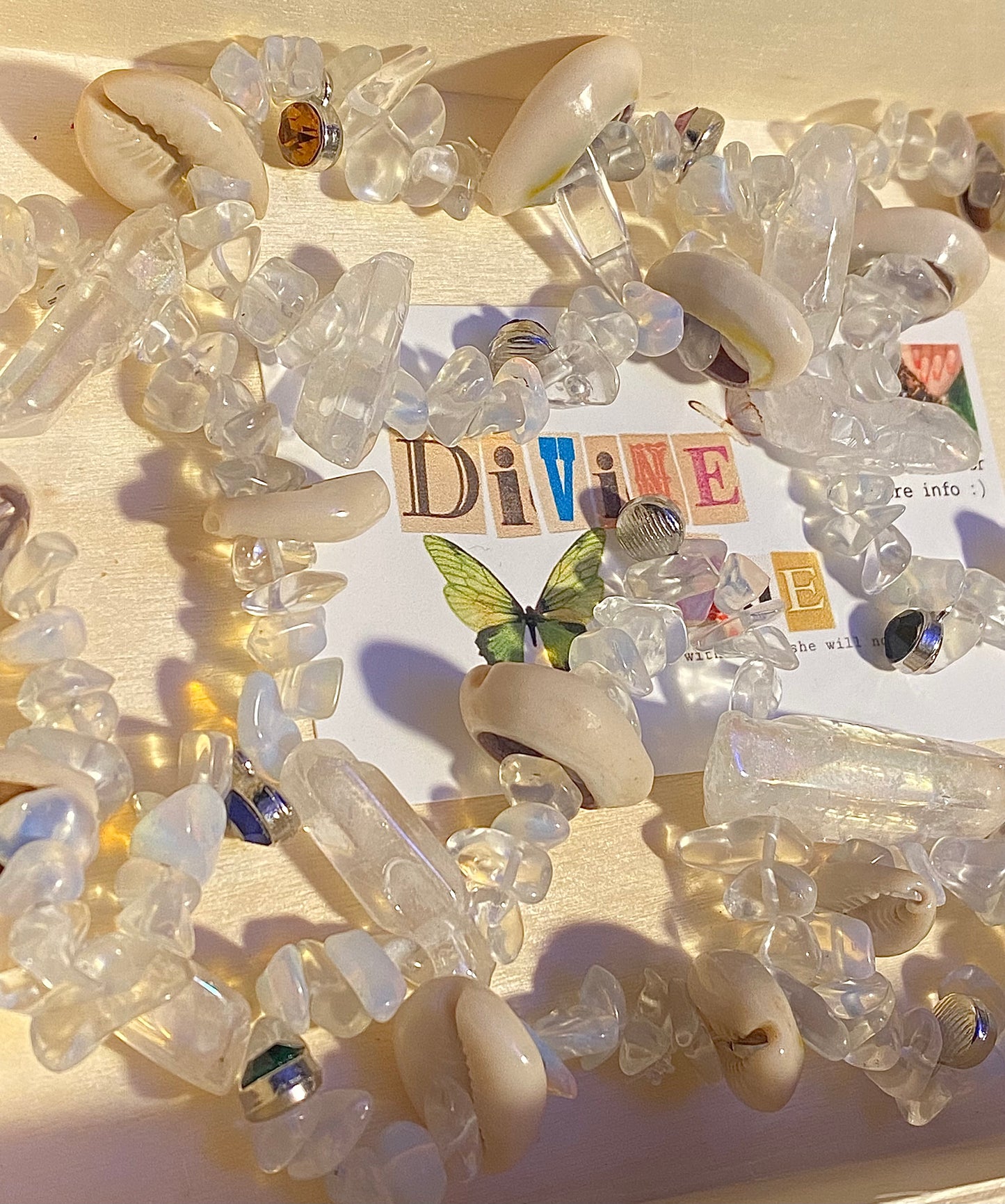 Opal w/charms & Crystals & Seashells