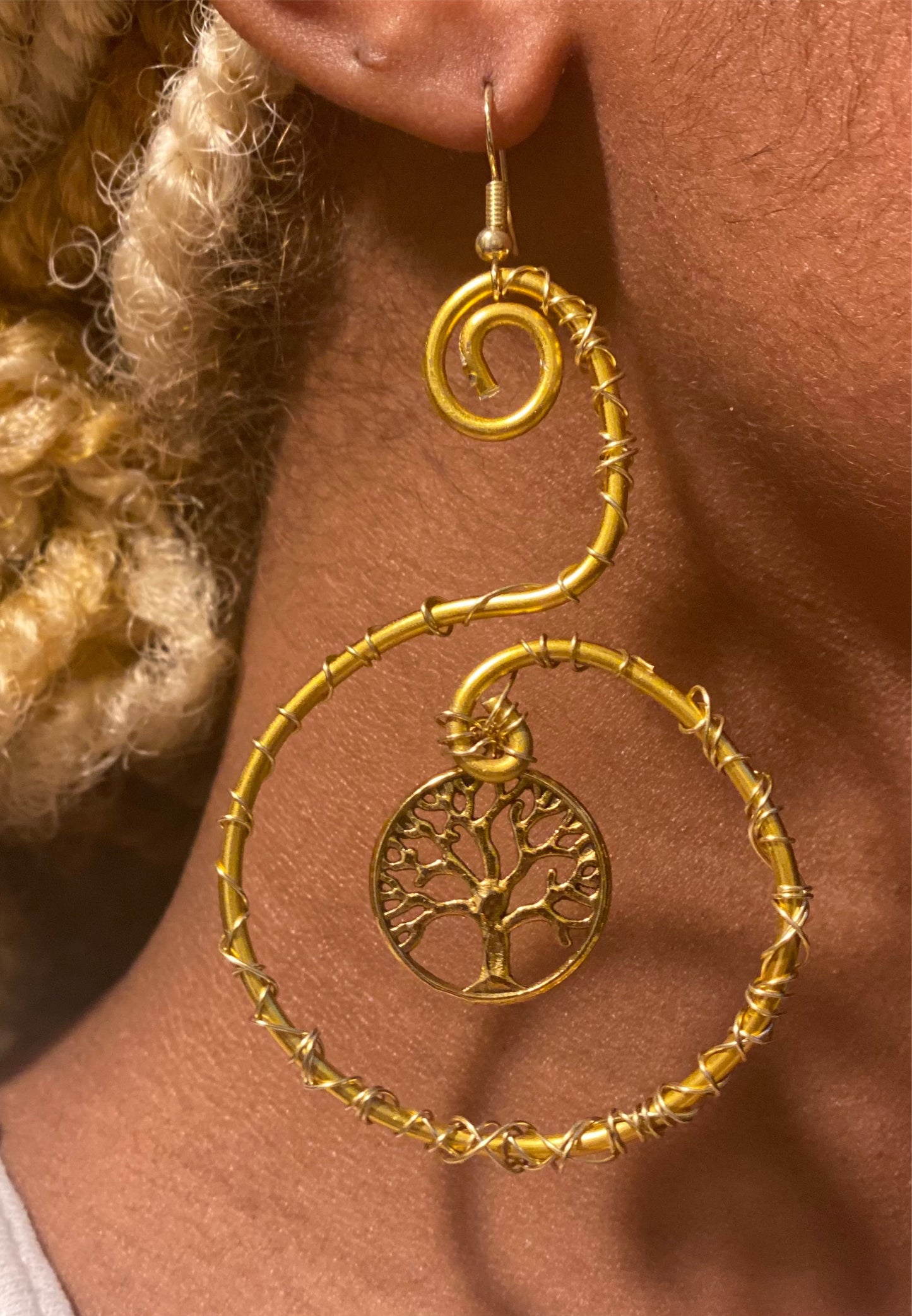 Gold ~ Tree of Life Hoops