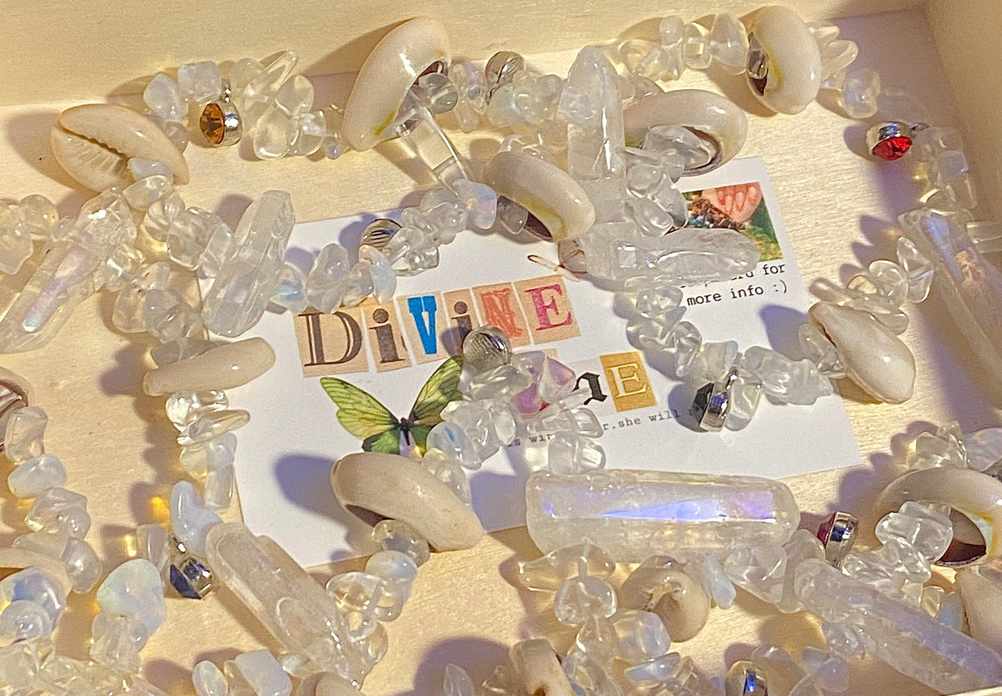 Opal w/charms & Crystals & Seashells