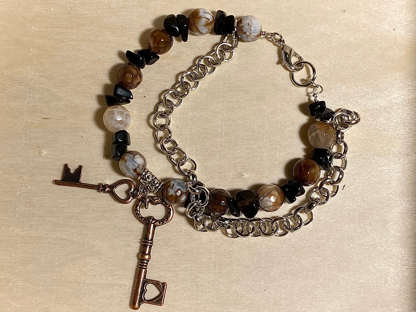 Black& Brown Key Bracelet 🔑