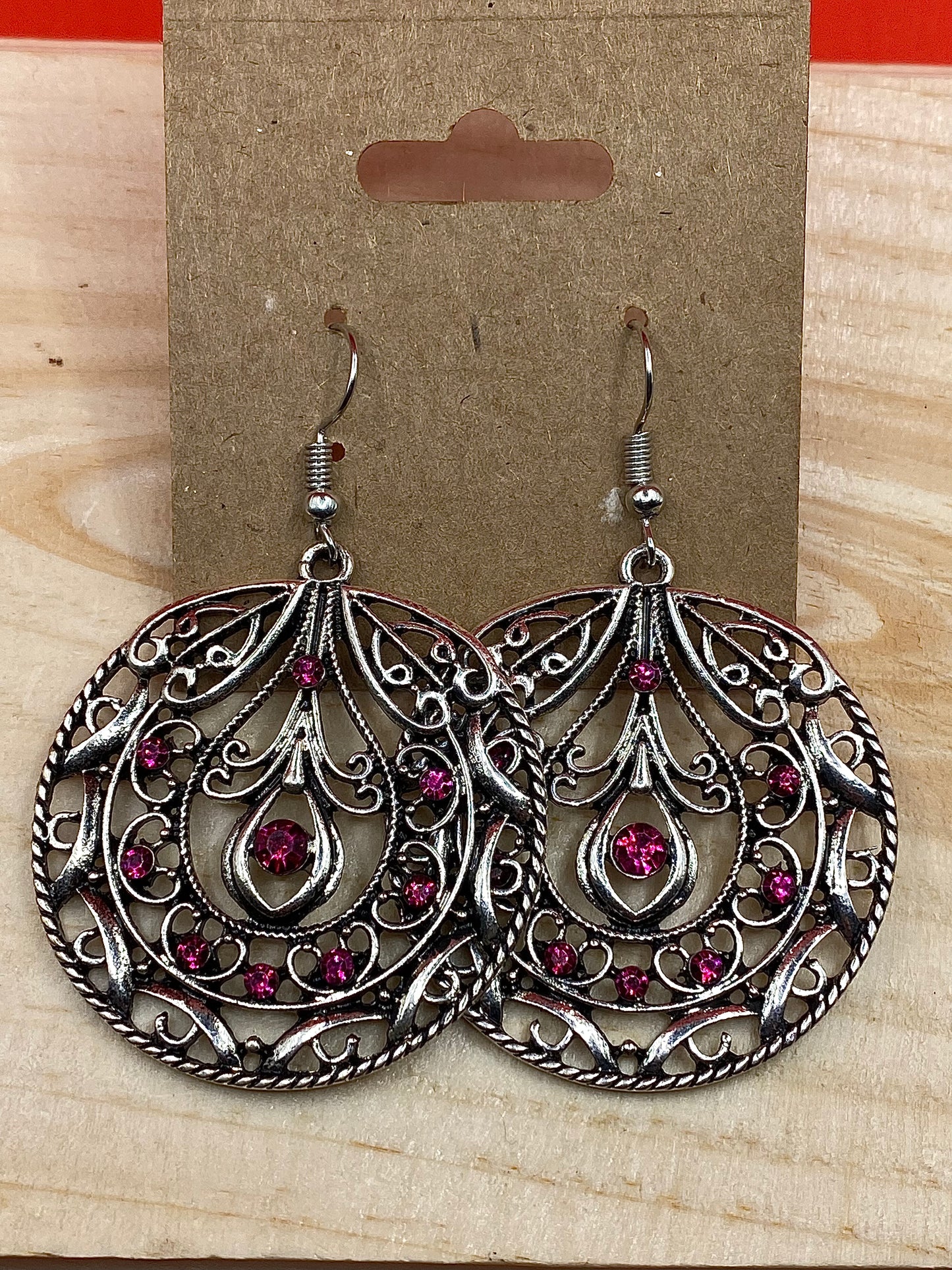 Silver & Pink Hoops