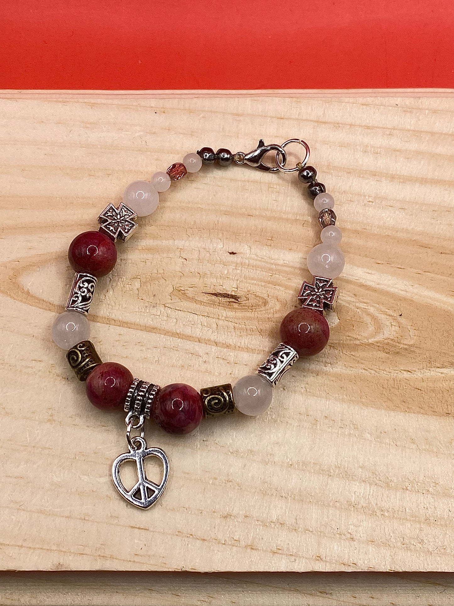 White & Pink Peace Heart