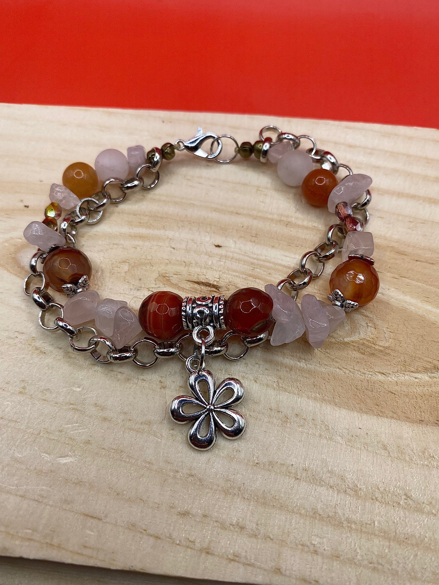 Rose Quartz Honey Flower