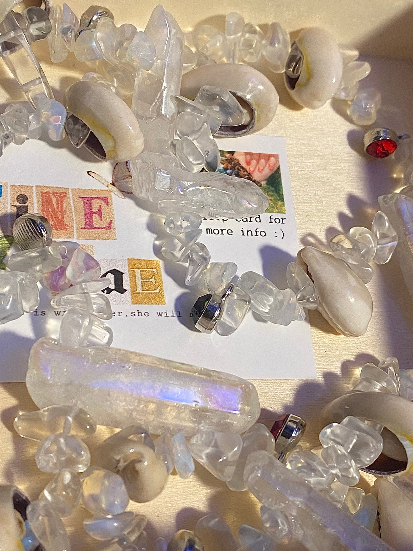 Opal w/charms & Crystals & Seashells