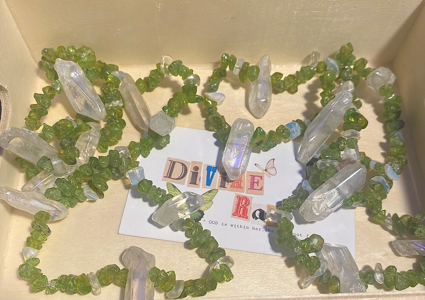 Peridot w/ Clear Quartz Crystals