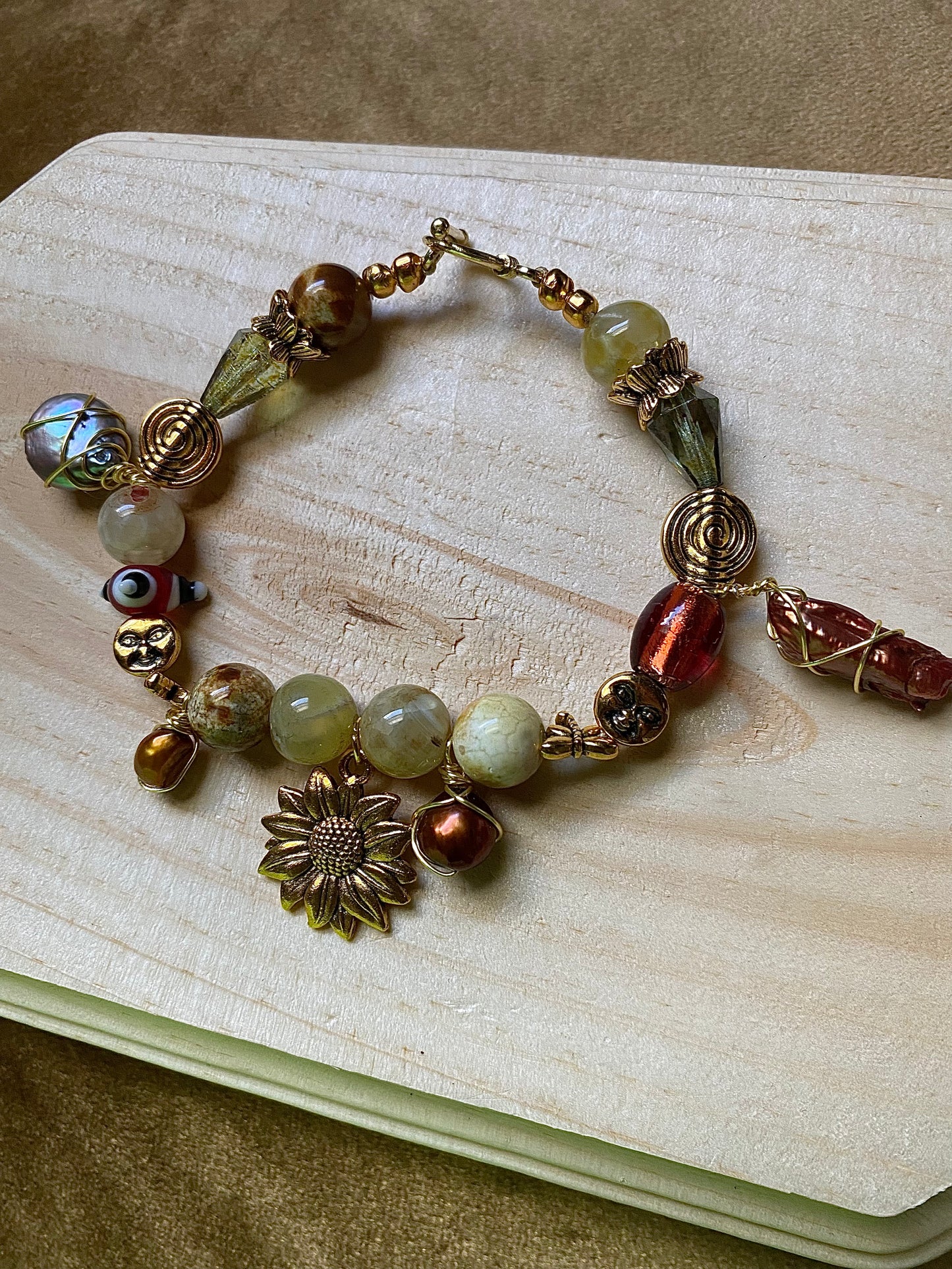 Sunflower W/ Freshwater Pearls