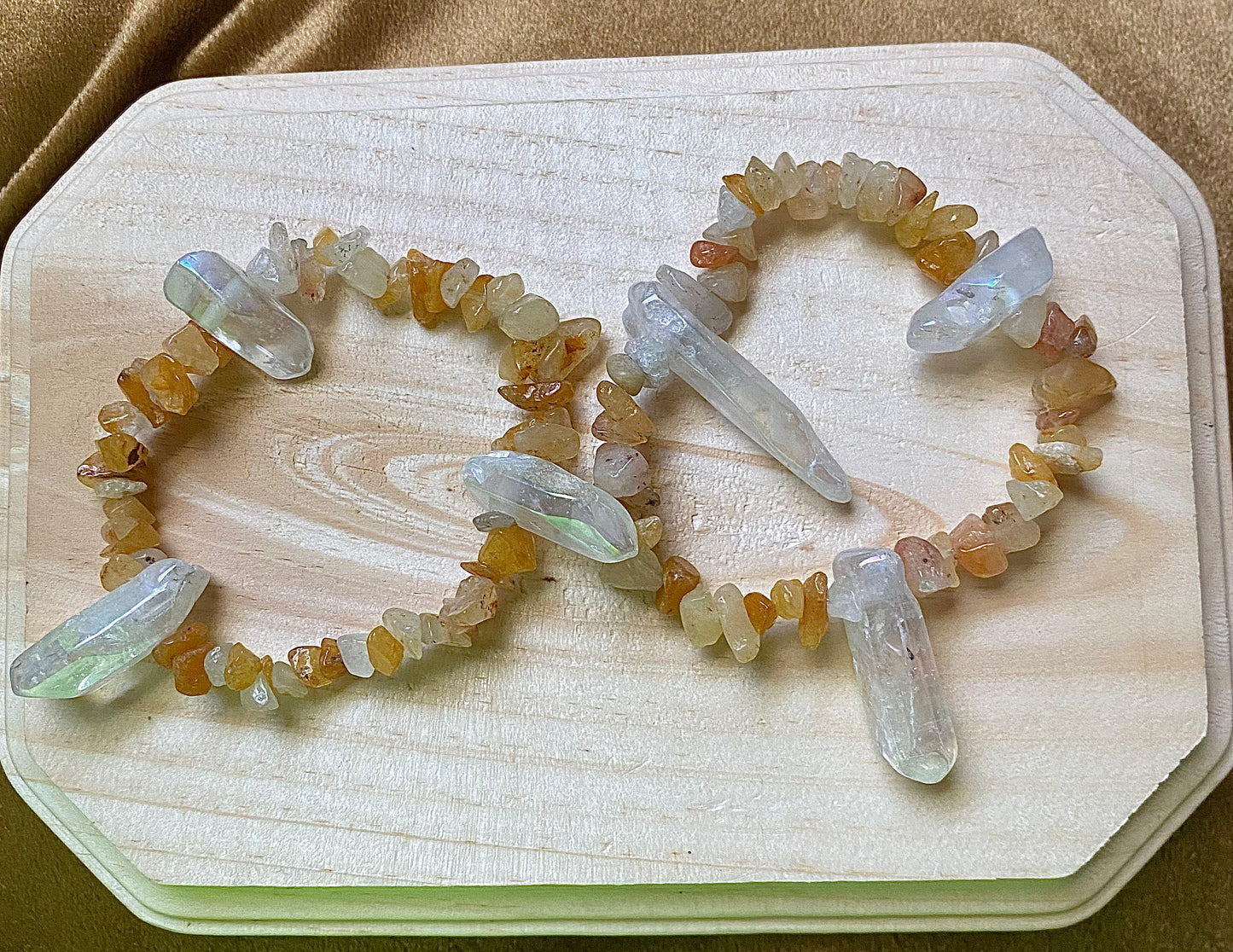 Yellow Jade W/ Crystals
