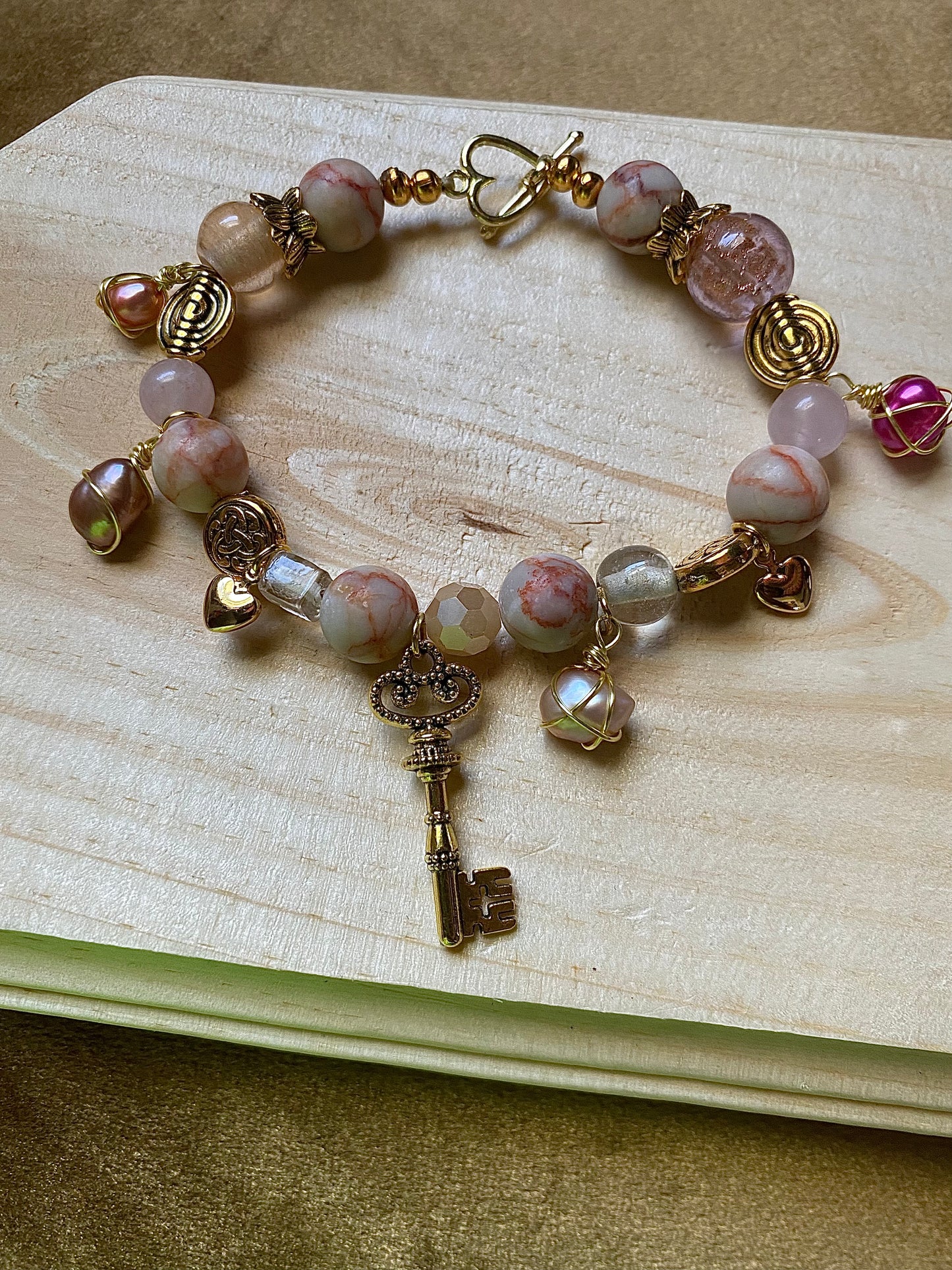 Pink Key W/ Freshwater Pearls