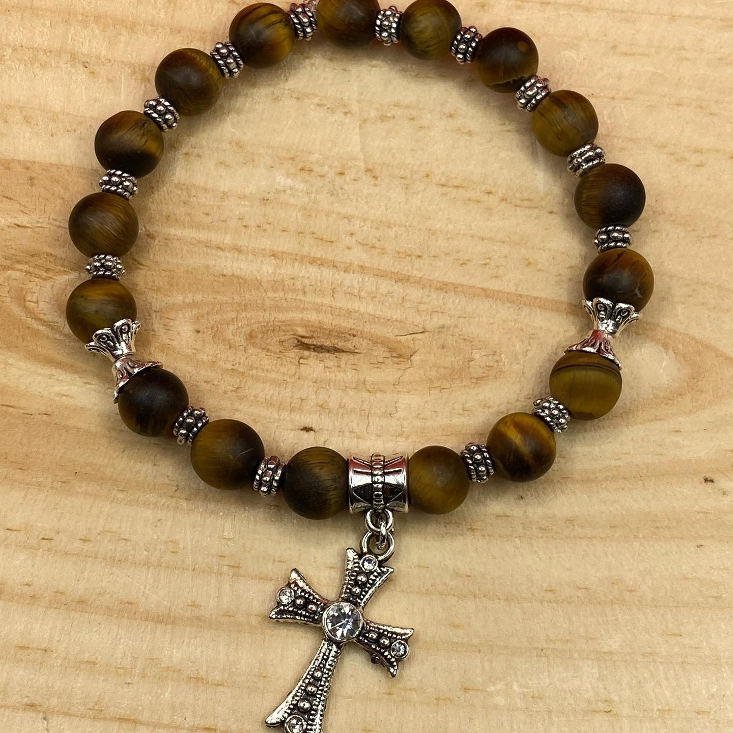 Tiger Eye W/Cross