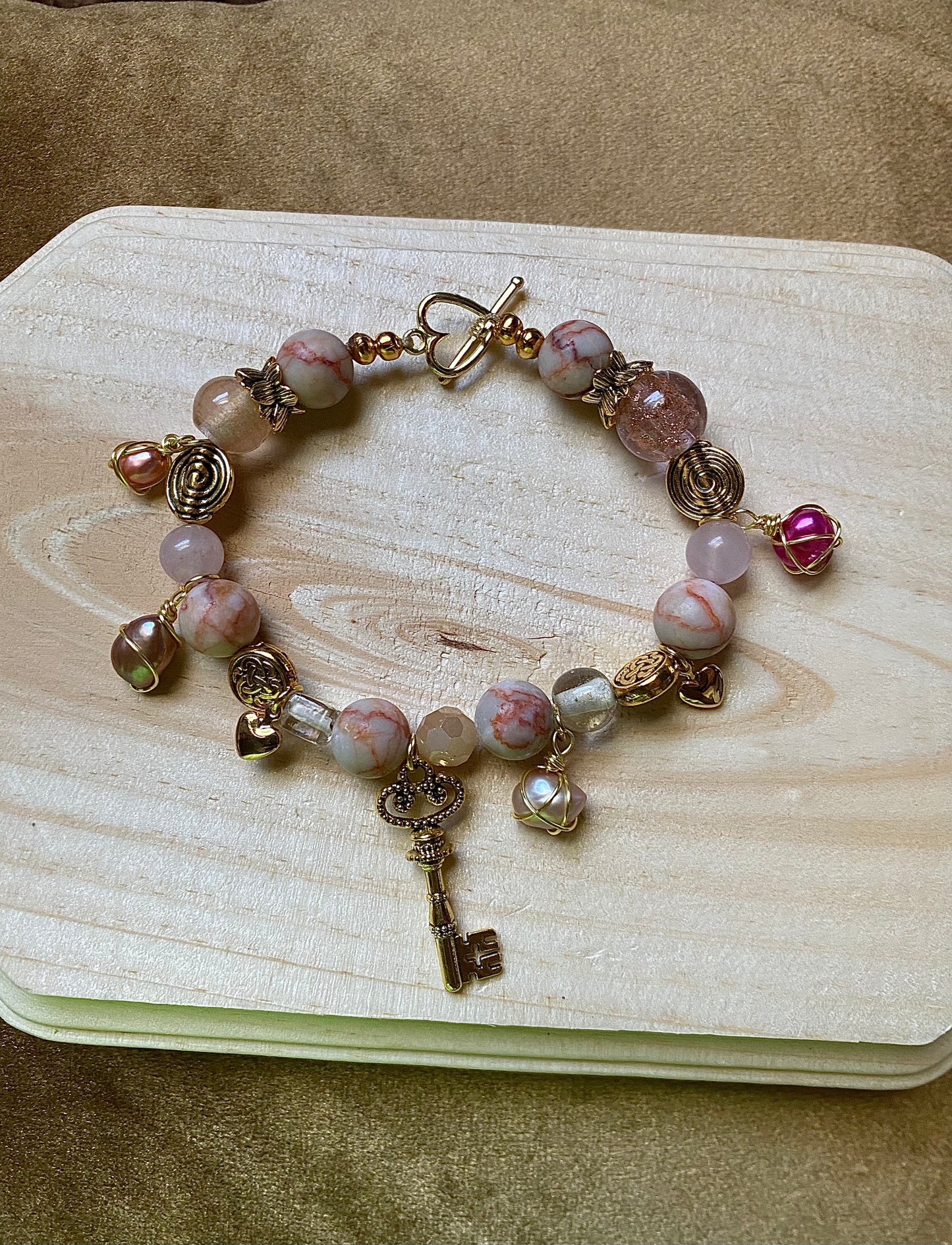 Pink Key W/ Freshwater Pearls
