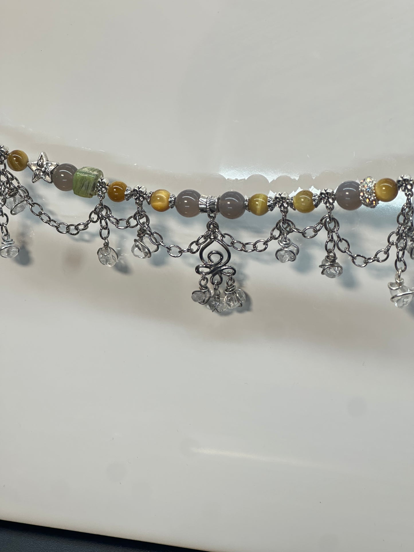 Yellow & Grey Charm Bracelet