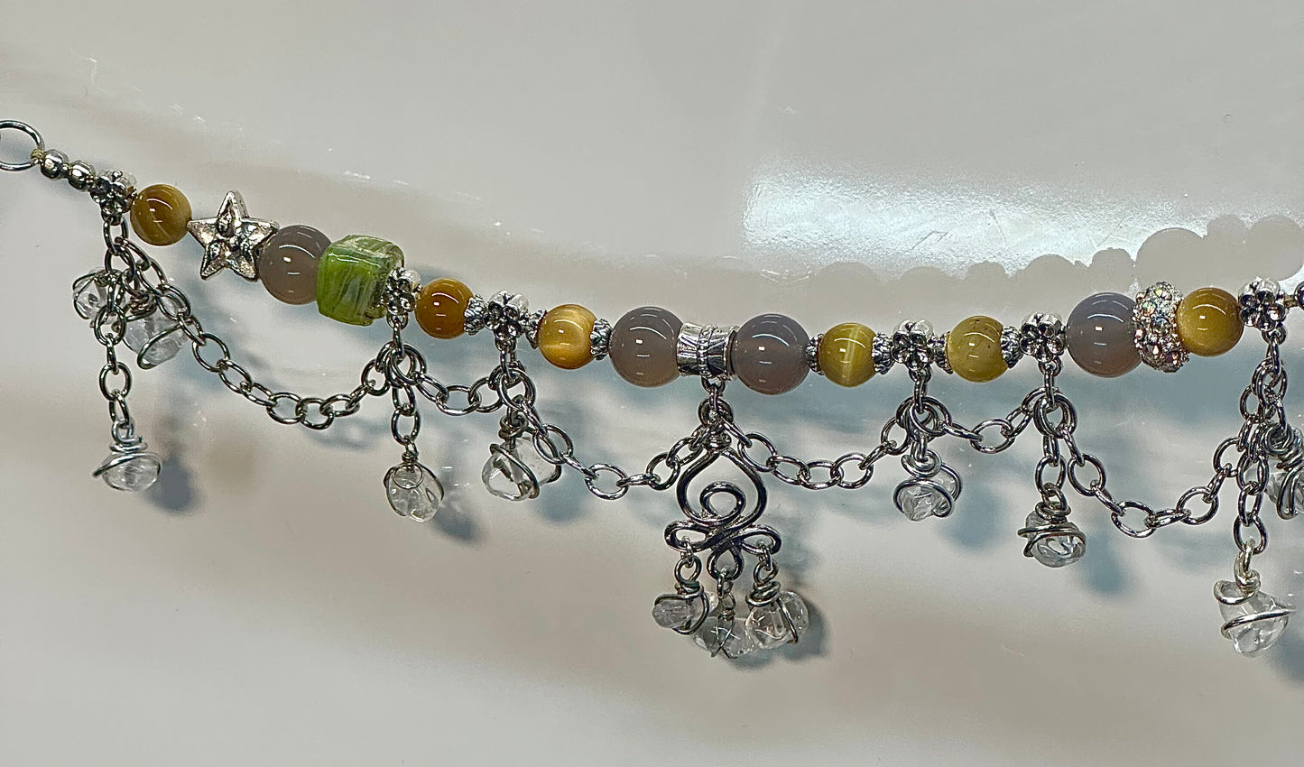 Yellow & Grey Charm Bracelet