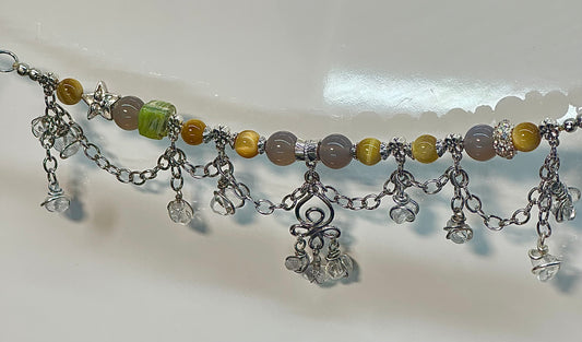 Yellow & Grey Charm Bracelet