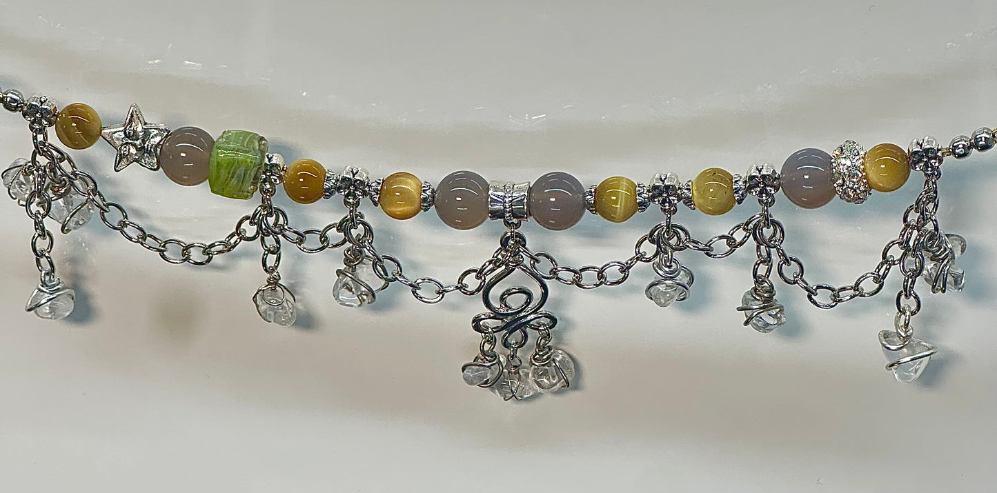 Yellow & Grey Charm Bracelet