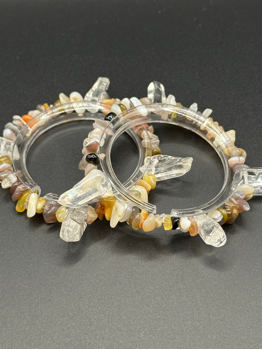 Botswana Agate W/ Crystal Points