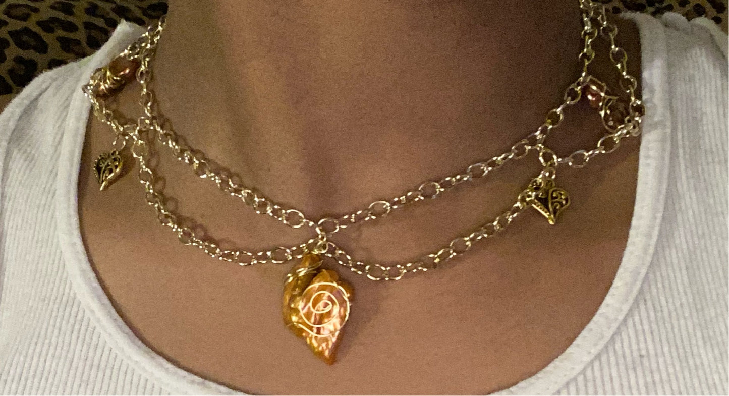 Gold Freshwater Pearl Necklace