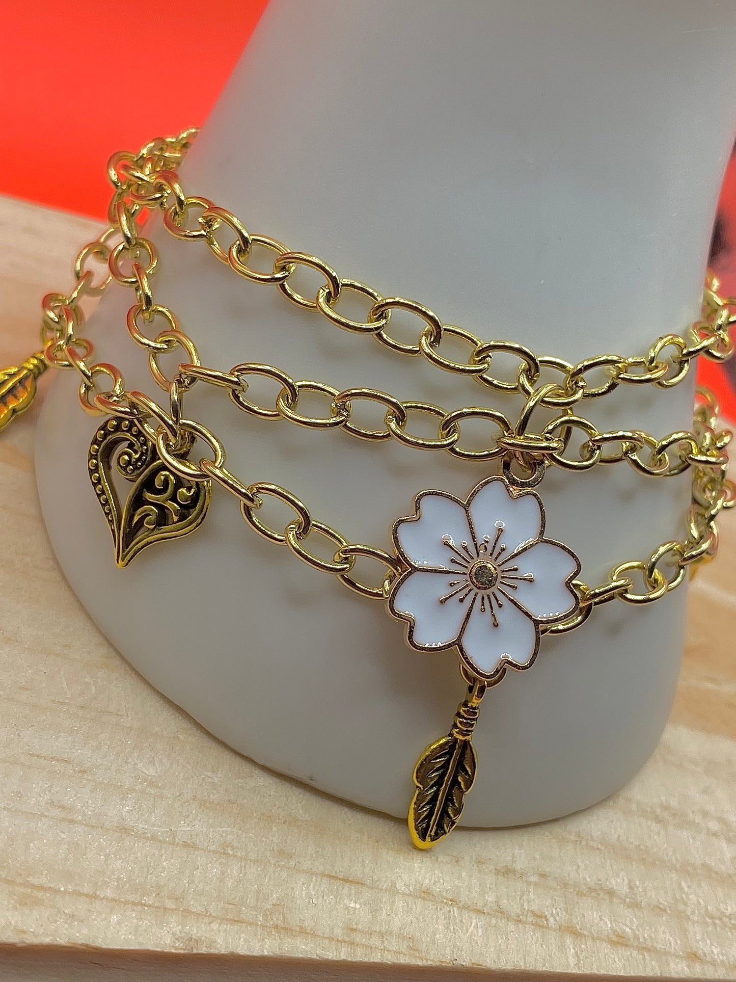 Golden Flower Charm