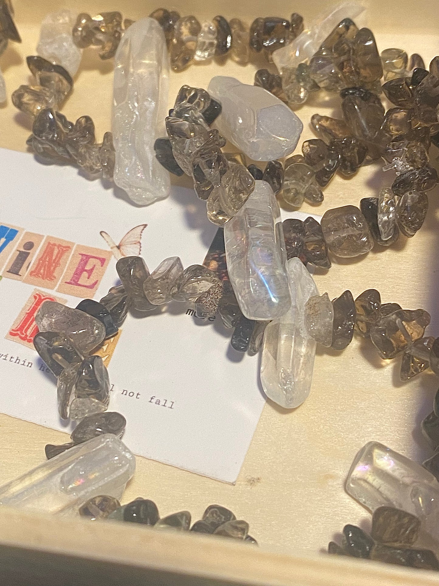 Smoky Topaz w/ Clear Quartz Crystal (Bracelet)