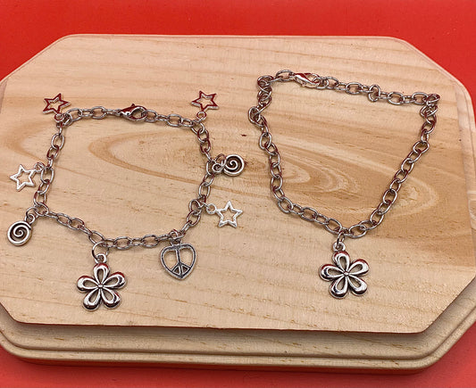 Silver Charm Bracelet & Anklet