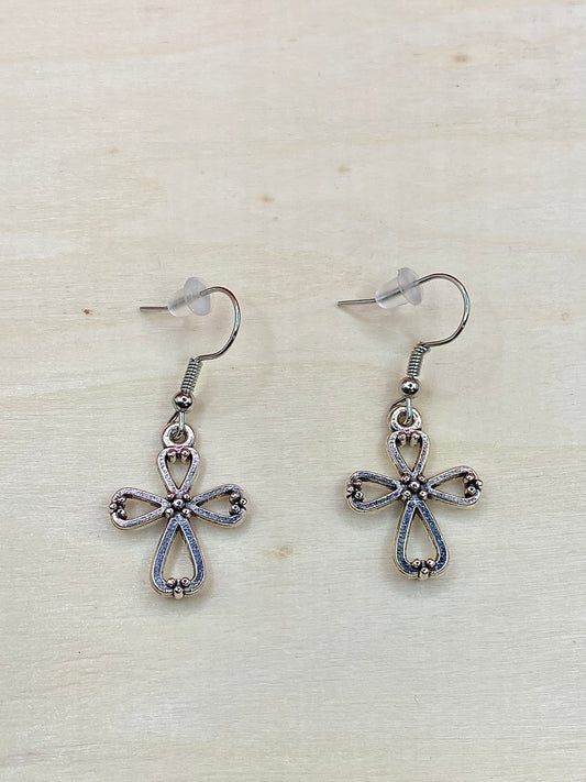 Silver Cross Earrings