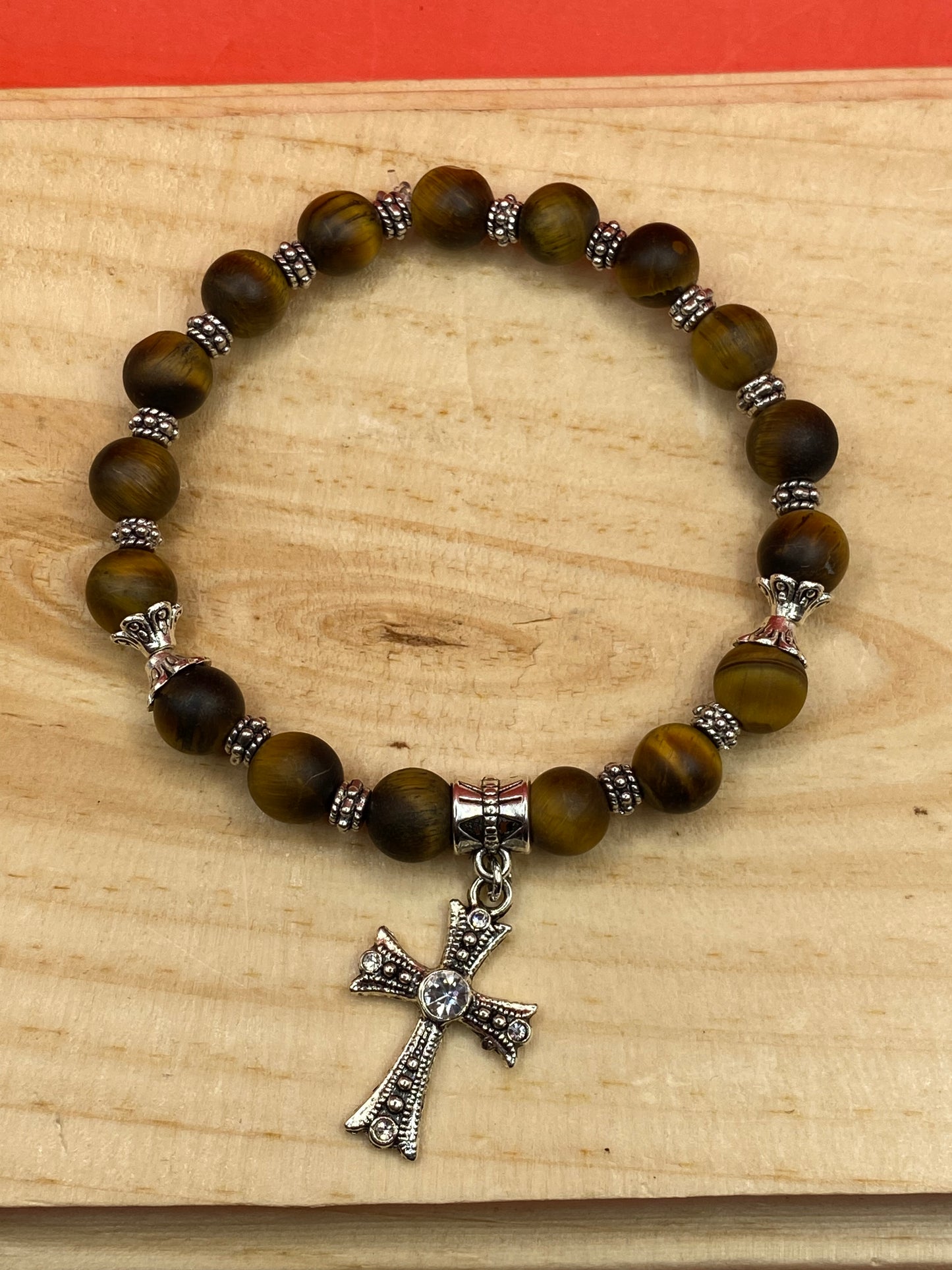 Tiger Eye W/Cross