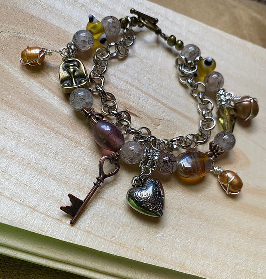 Heart Charm W/ Freshwater Pearls