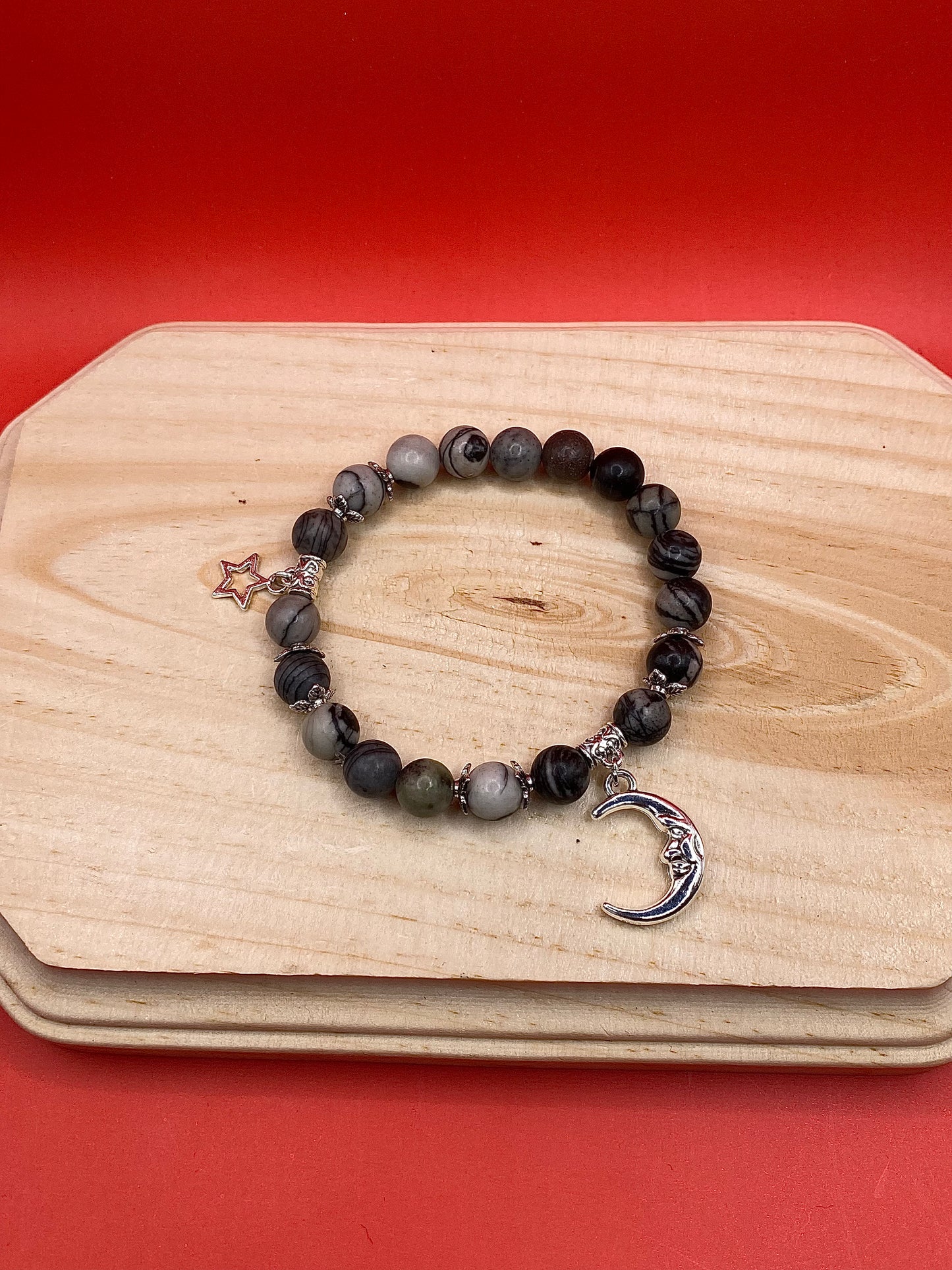 Metallic Moon & Star B&W