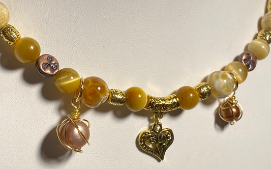 Cat Eye Choker W/ Freshwater Pearls