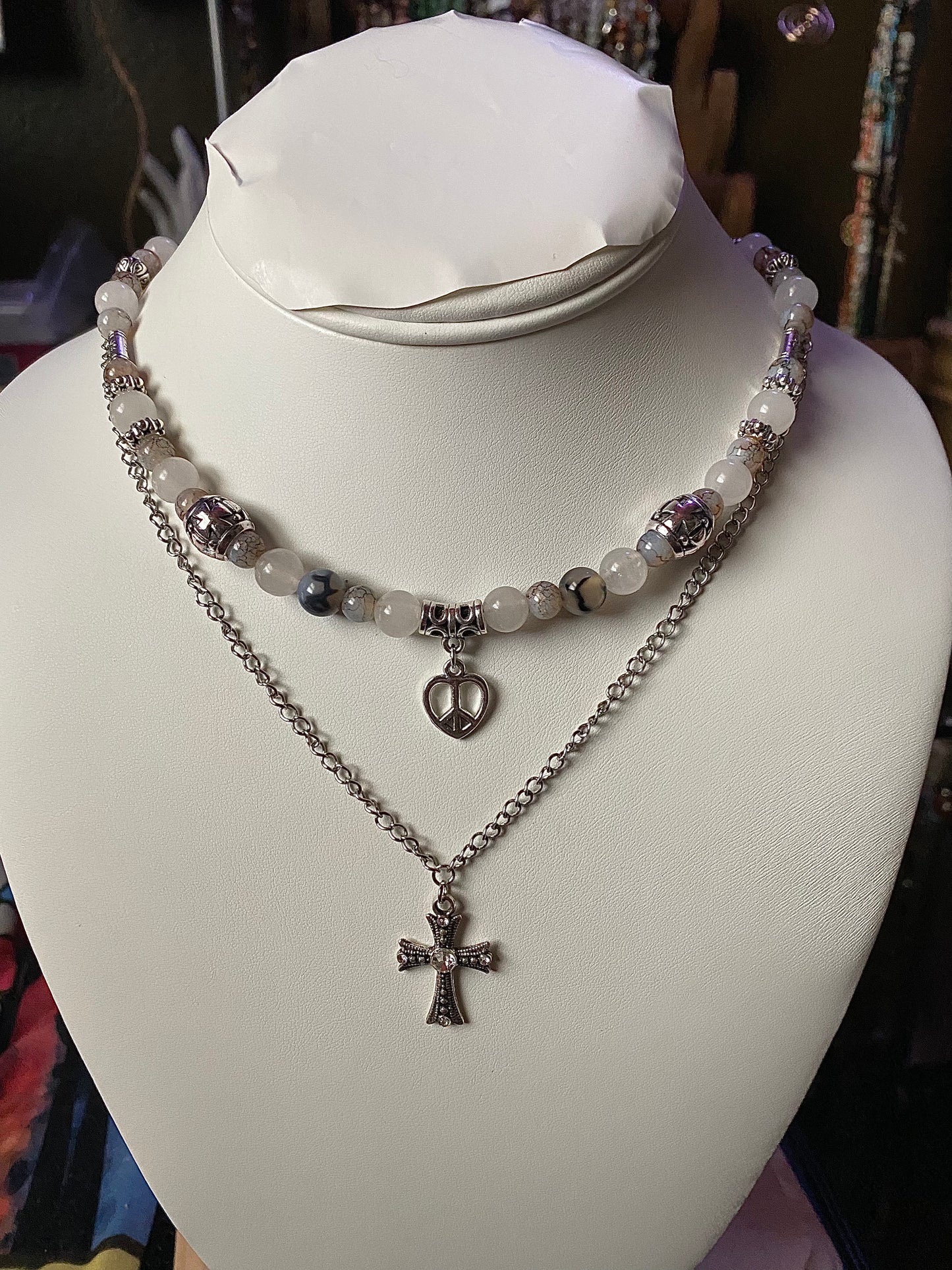 Double Layer Cross Necklace