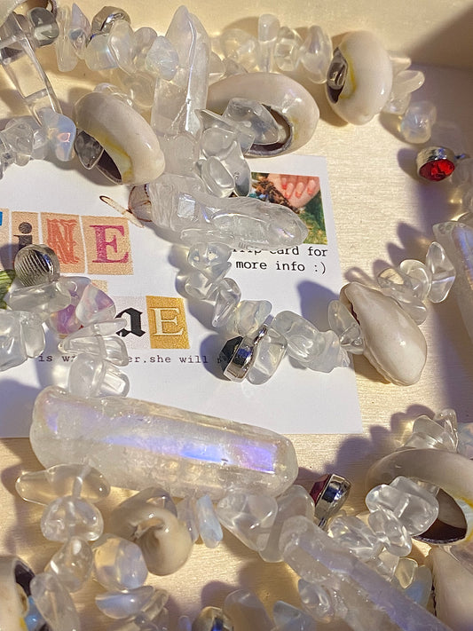 Opal w/charms & Crystals & Seashells