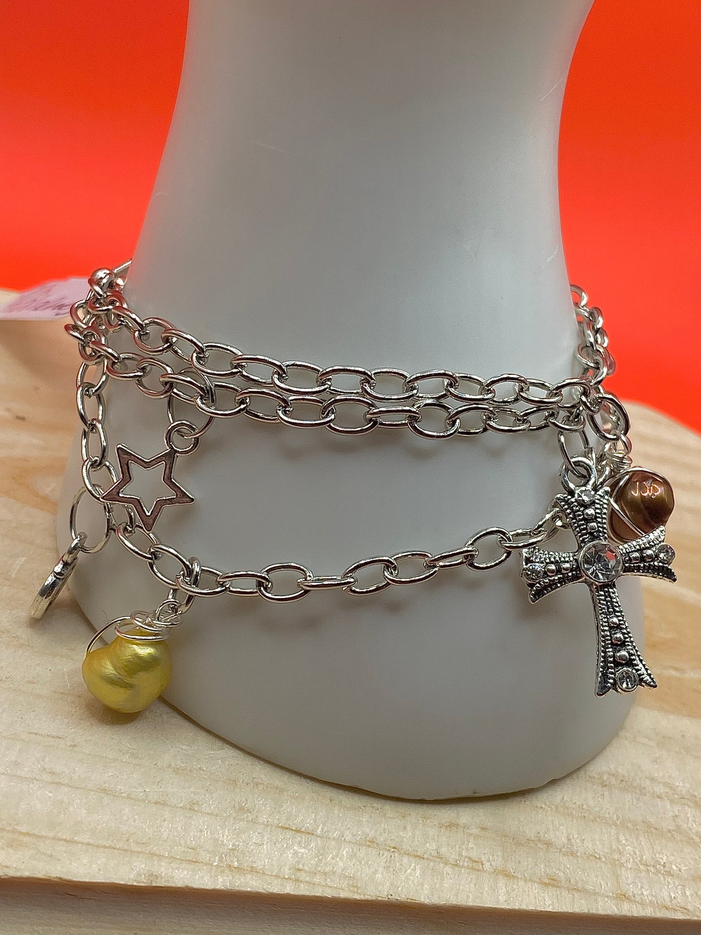 Cross Charm Toggle Bracelet